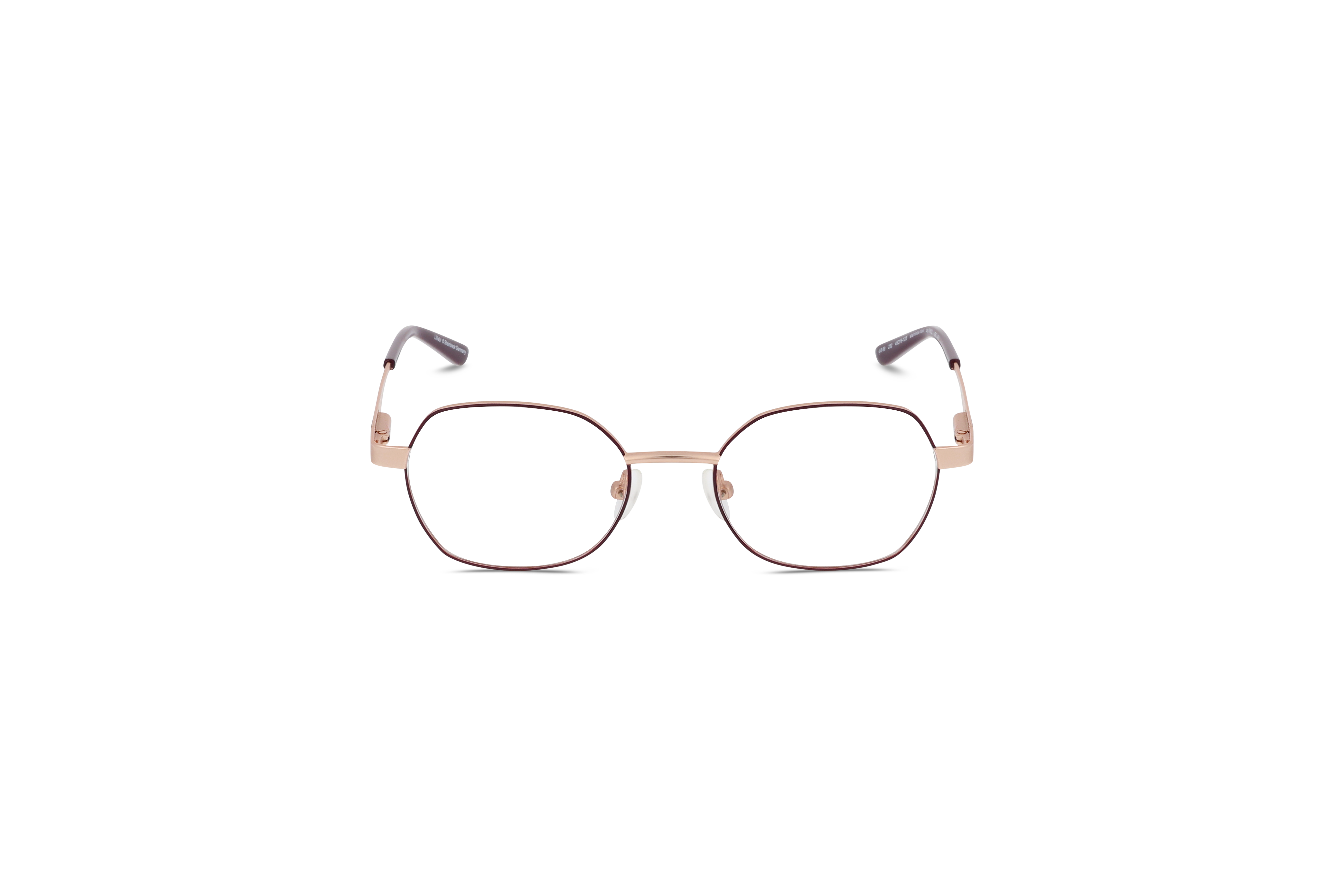 Die Kinderbrille Lillebi LB 89 in Violett auf weißem Hintergrund in Frontalansicht.