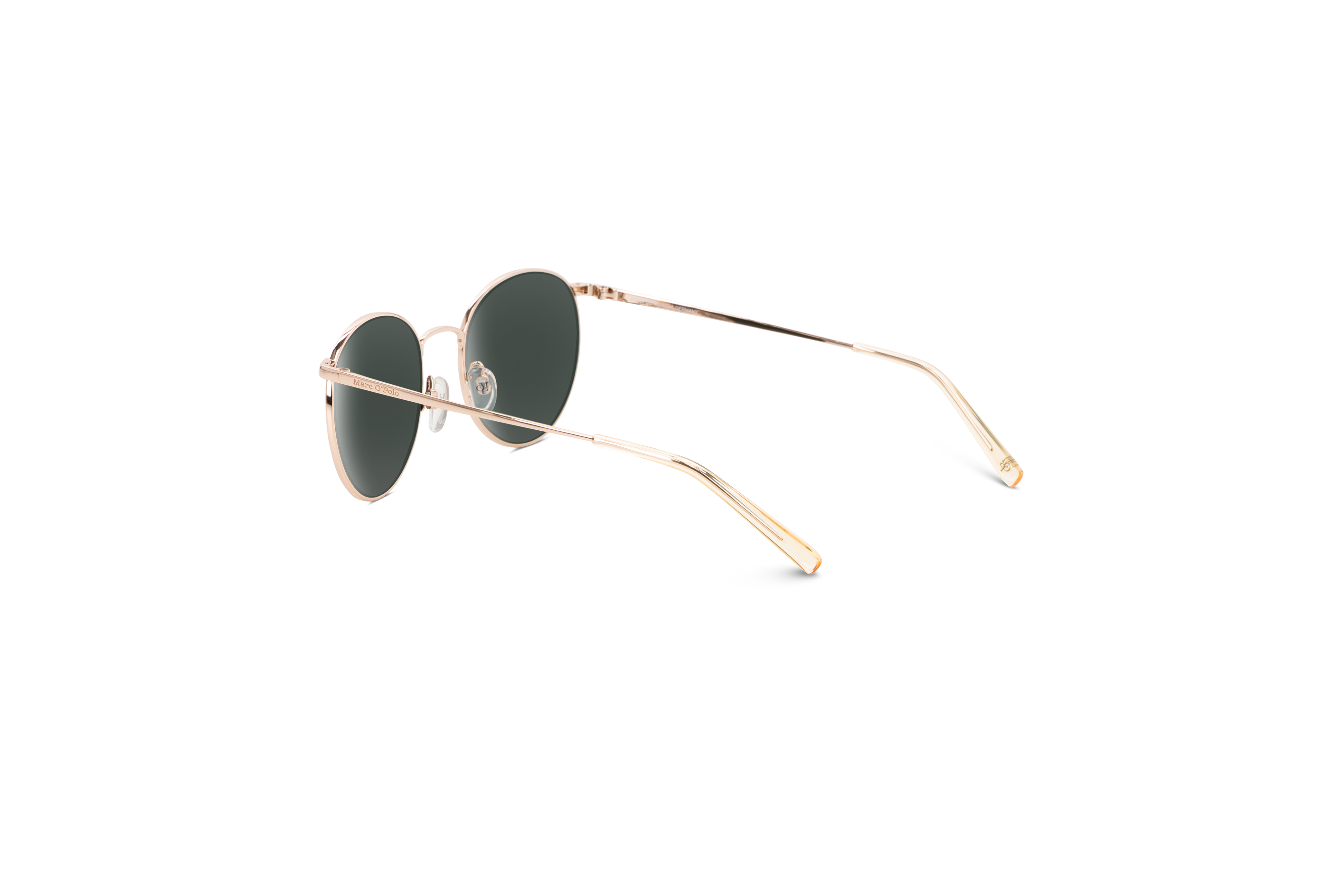 Die Sonnenbrille Marc O´Polo 505104 in Gold mit Innenansicht.