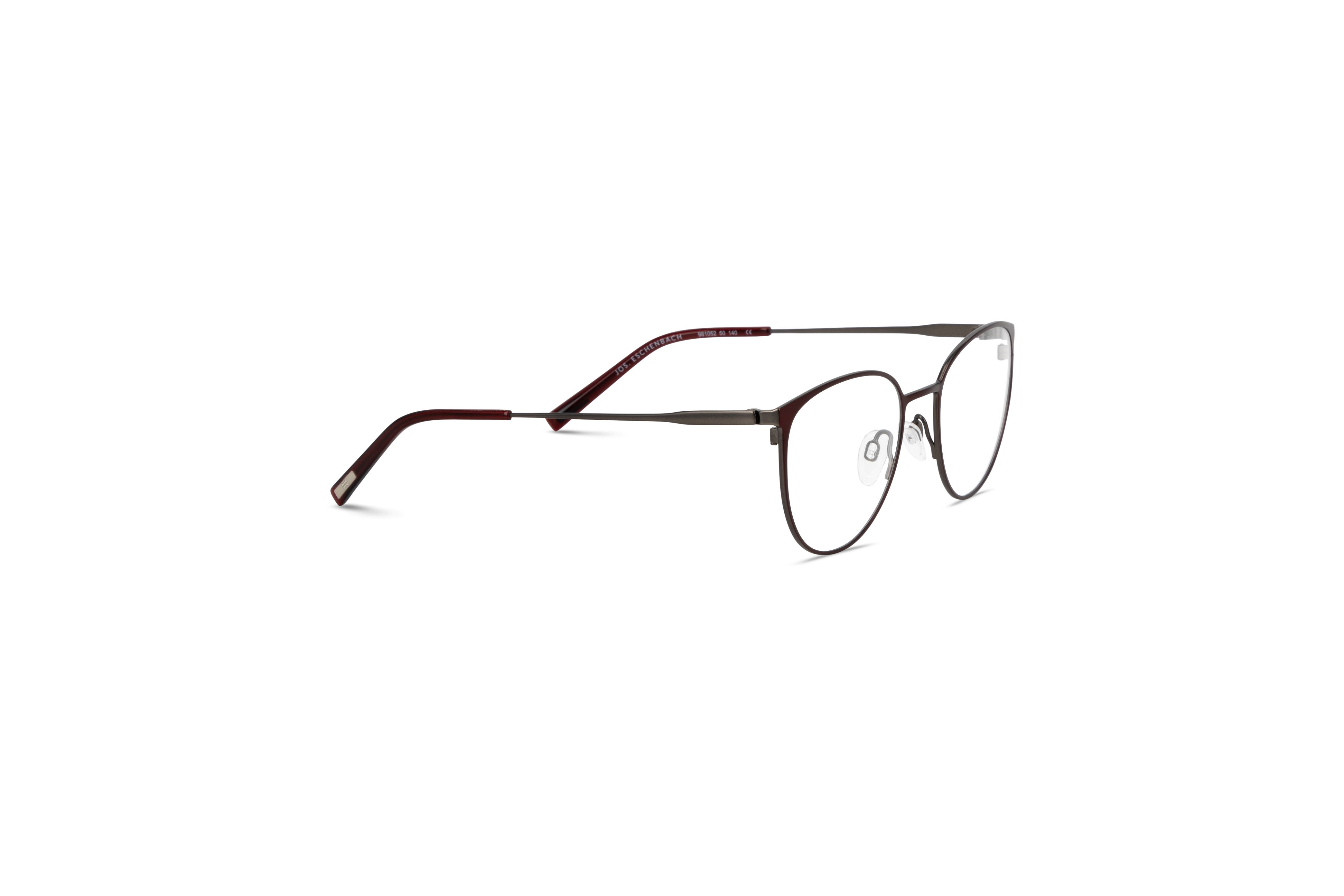 Die Brille Jos. Eschenbach 981052 in Rot mit Seitenansicht.
