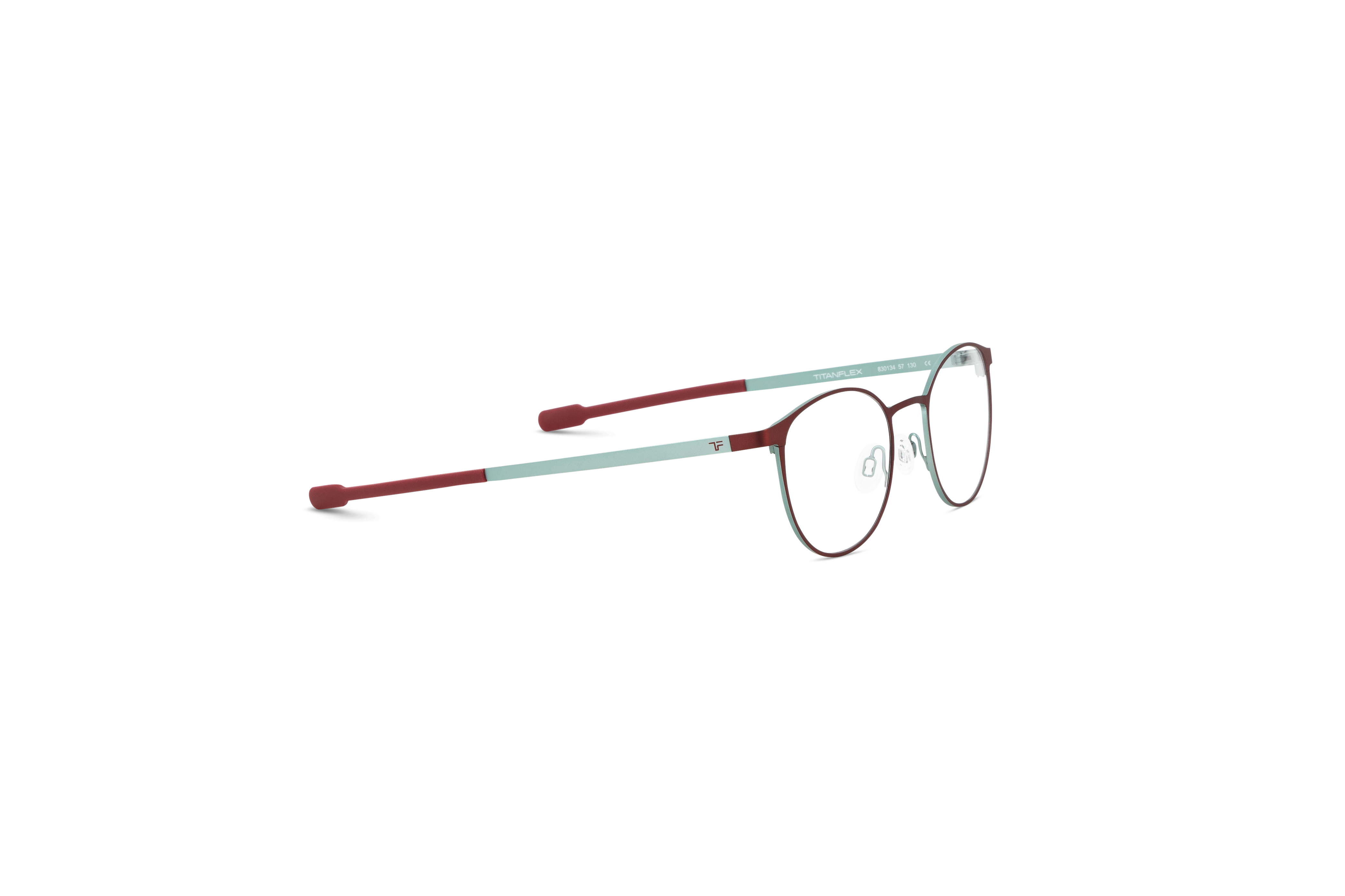Die Kinderbrille Titanflex Kids 830134 in Rot mit Seitenansicht.