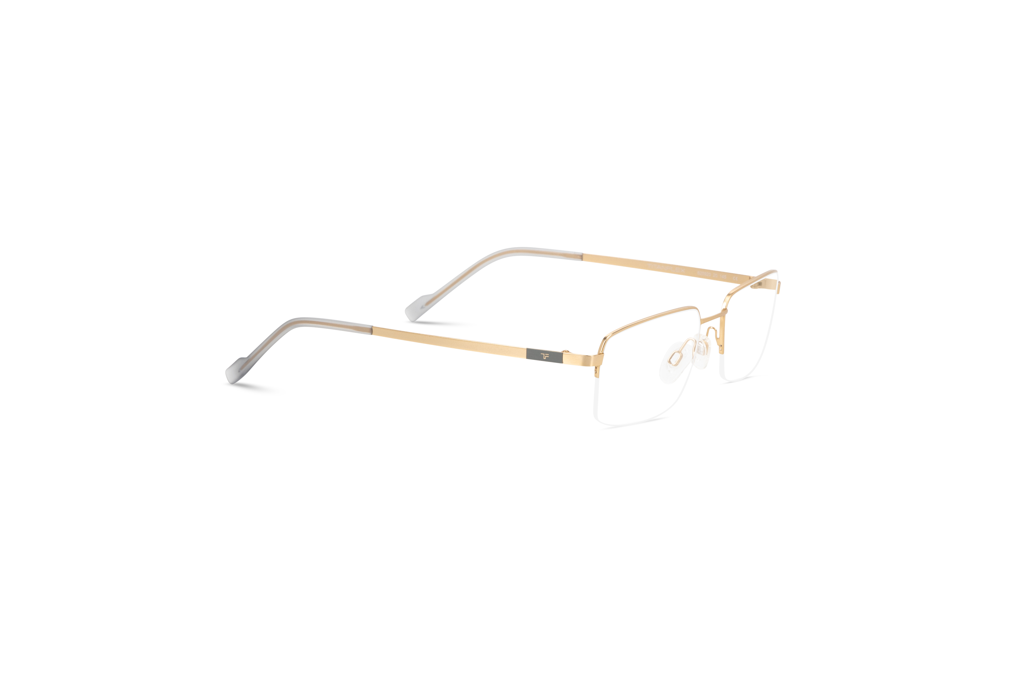 Die Brille Titanflex 820920 in Gold mit Seitenansicht.