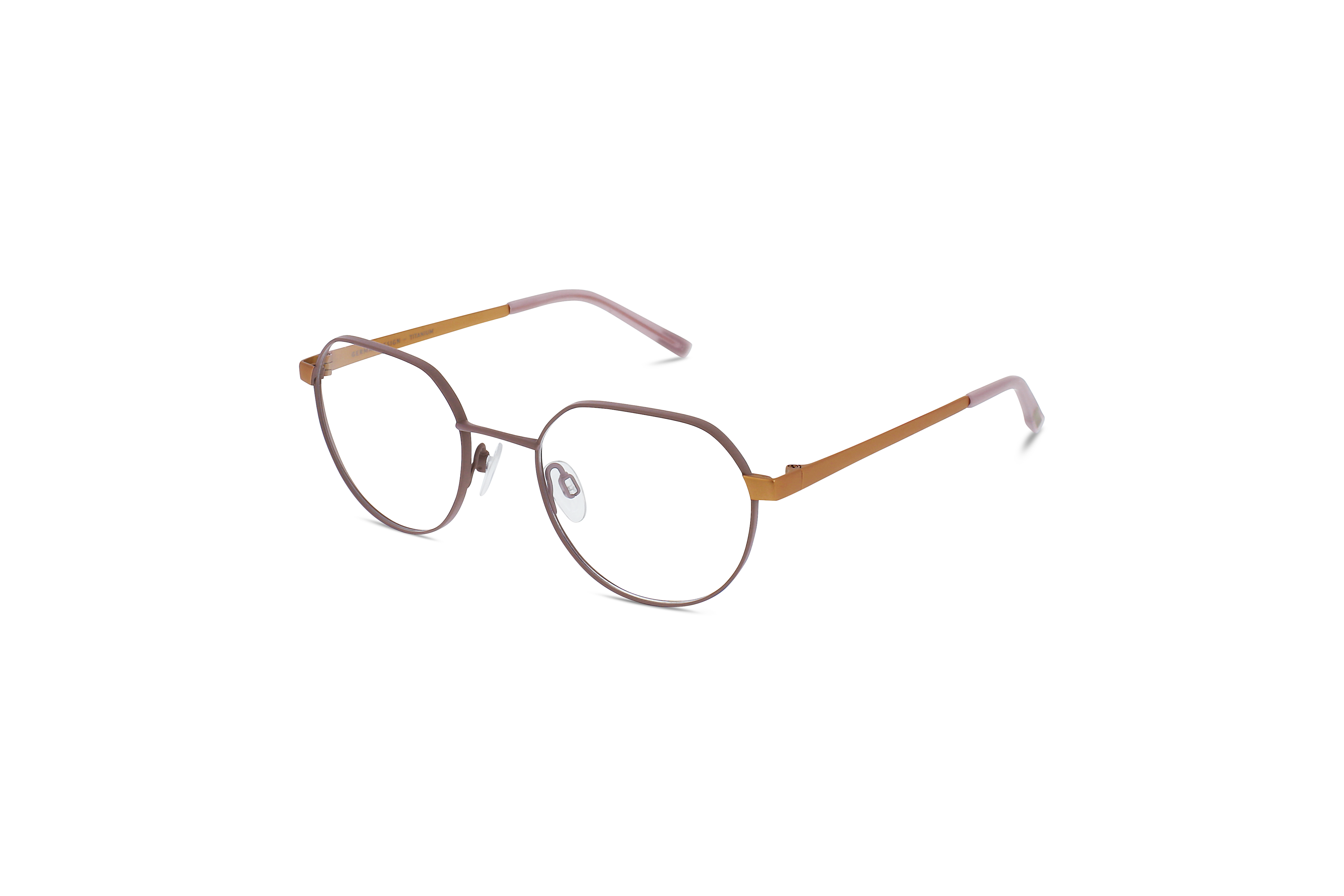 45° Ansicht der Brille Jos. Eschenbach 981081 in Violett auf weißem Hintergrund.