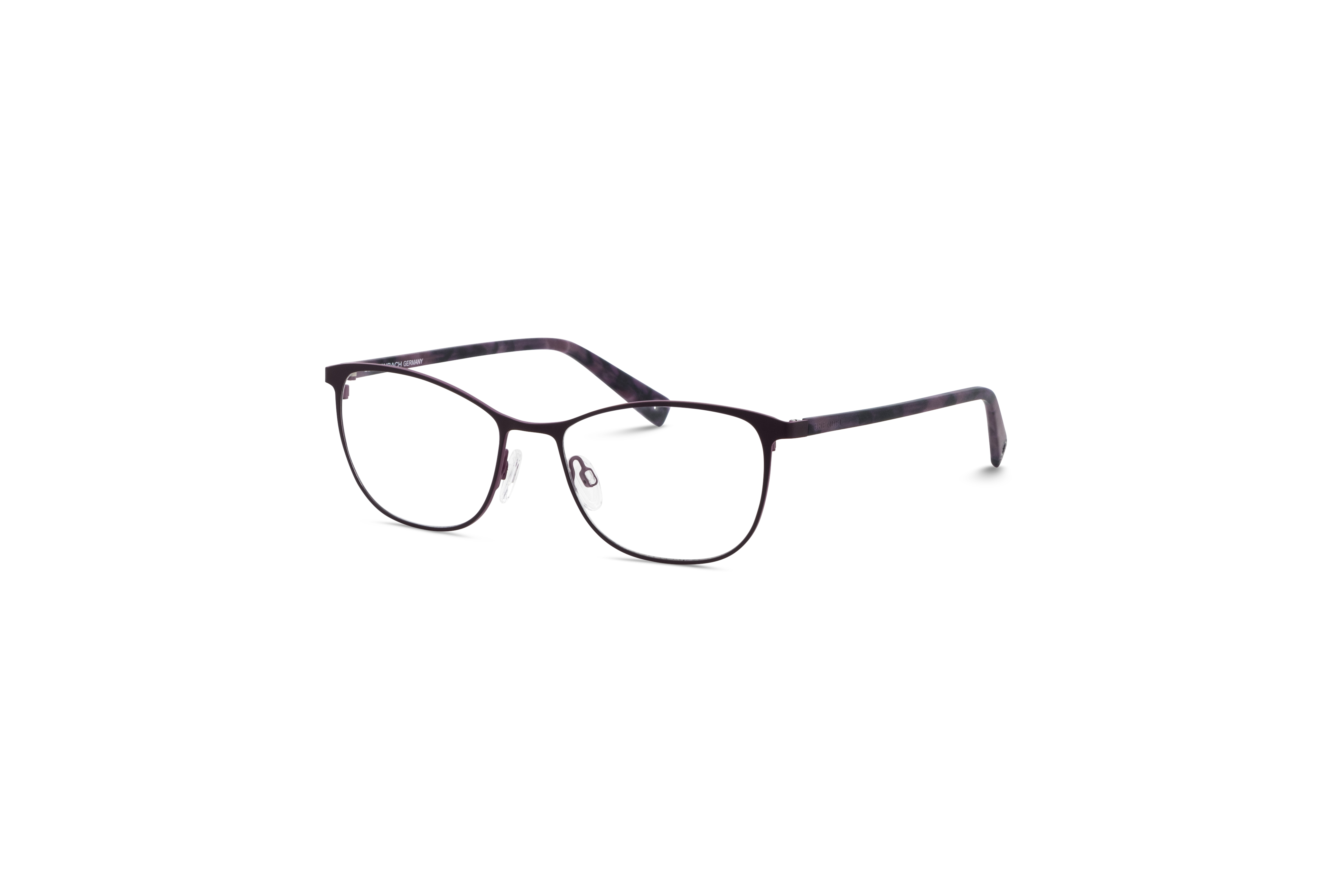 45° Ansicht der Brille Brendel 902405 in Violett auf weißem Hintergrund.