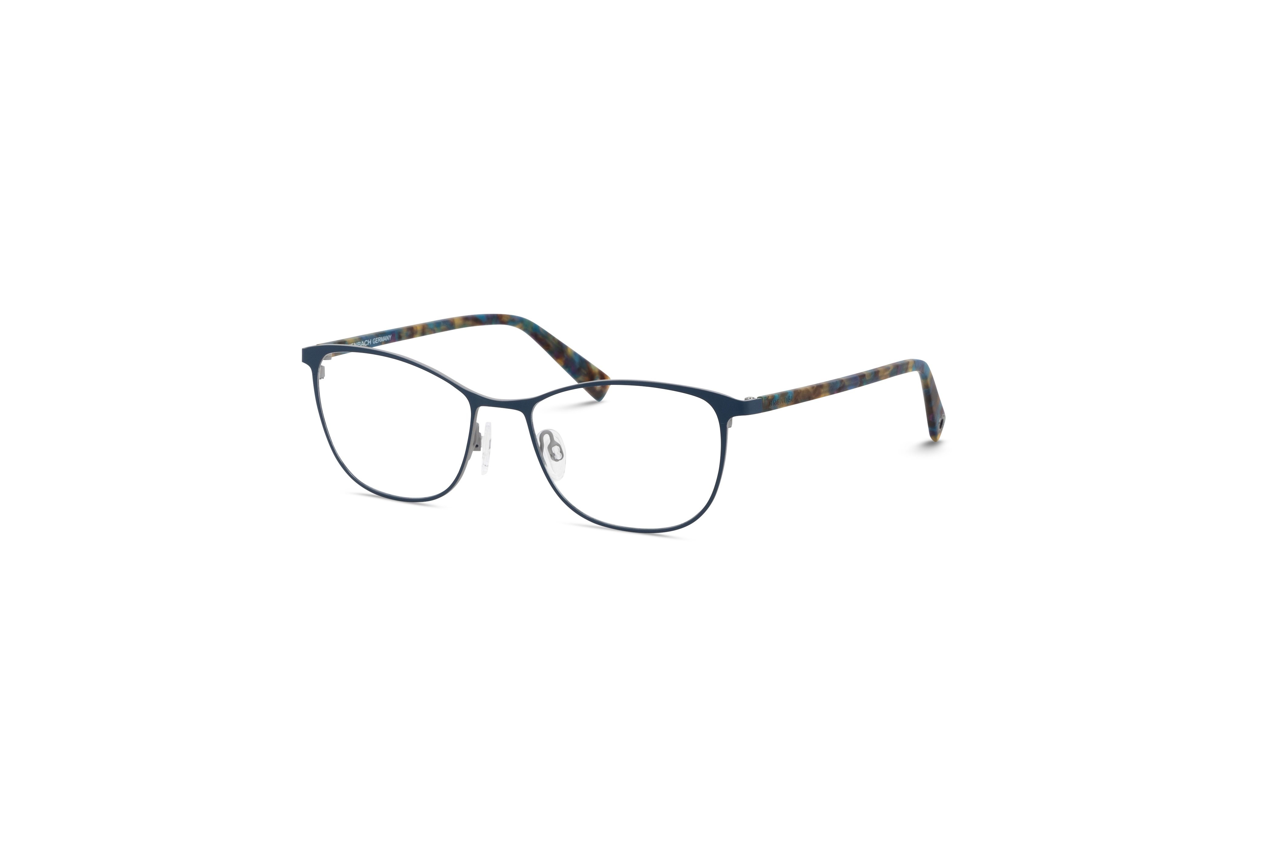 45° Ansicht der Brille Brendel 902405 in Blau auf weißem Hintergrund.
