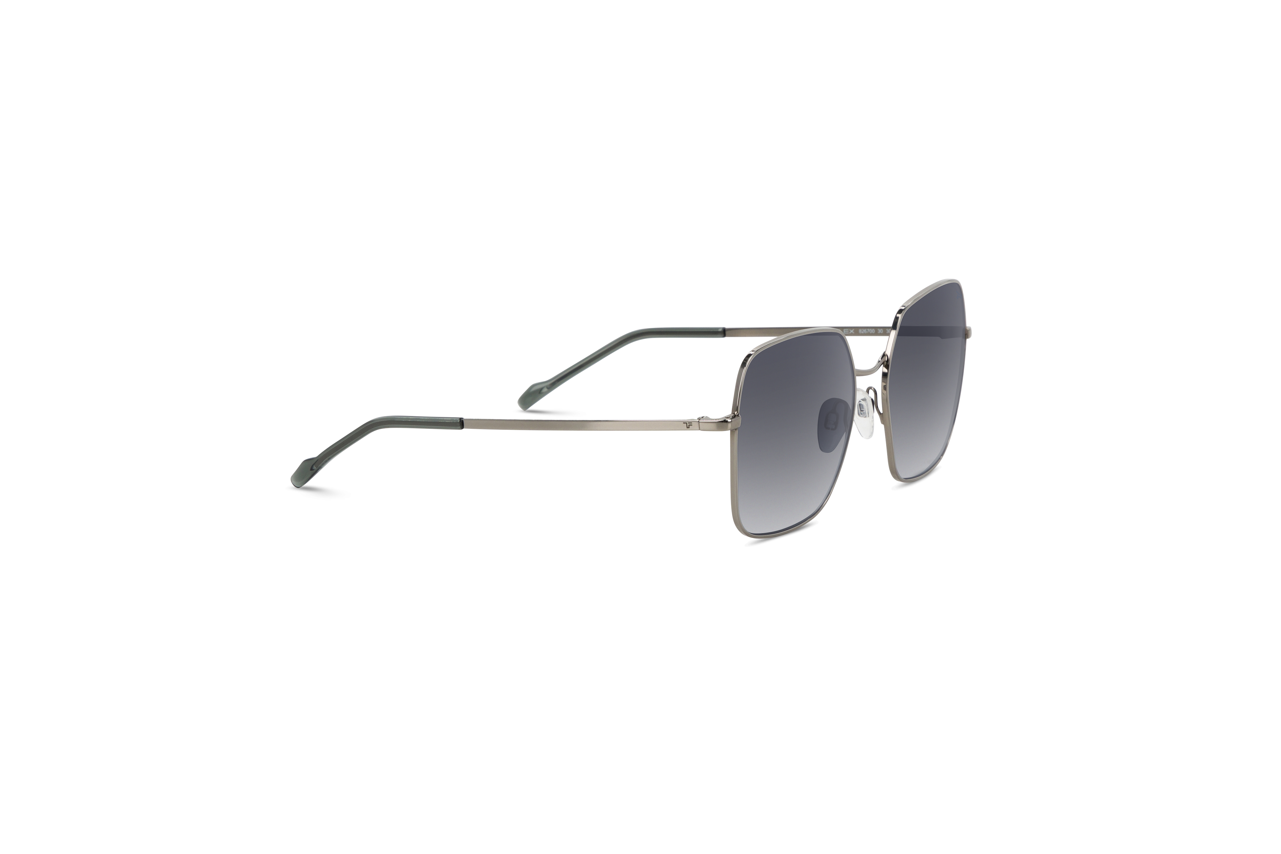 Die Sonnenbrille Titanflex 826700 in Silber mit Seitenansicht.