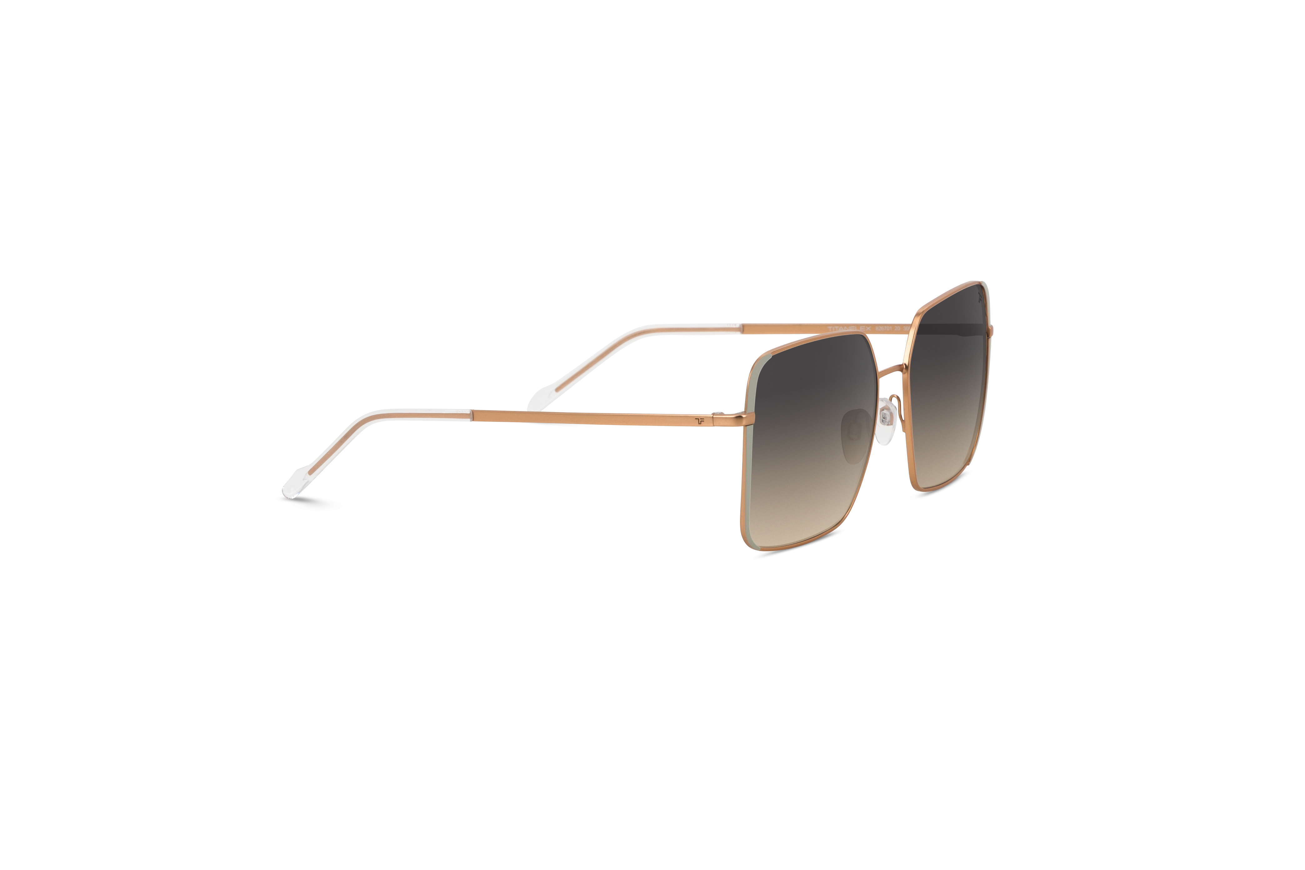 Die Sonnenbrille Titanflex 826701 in Gold mit Seitenansicht.