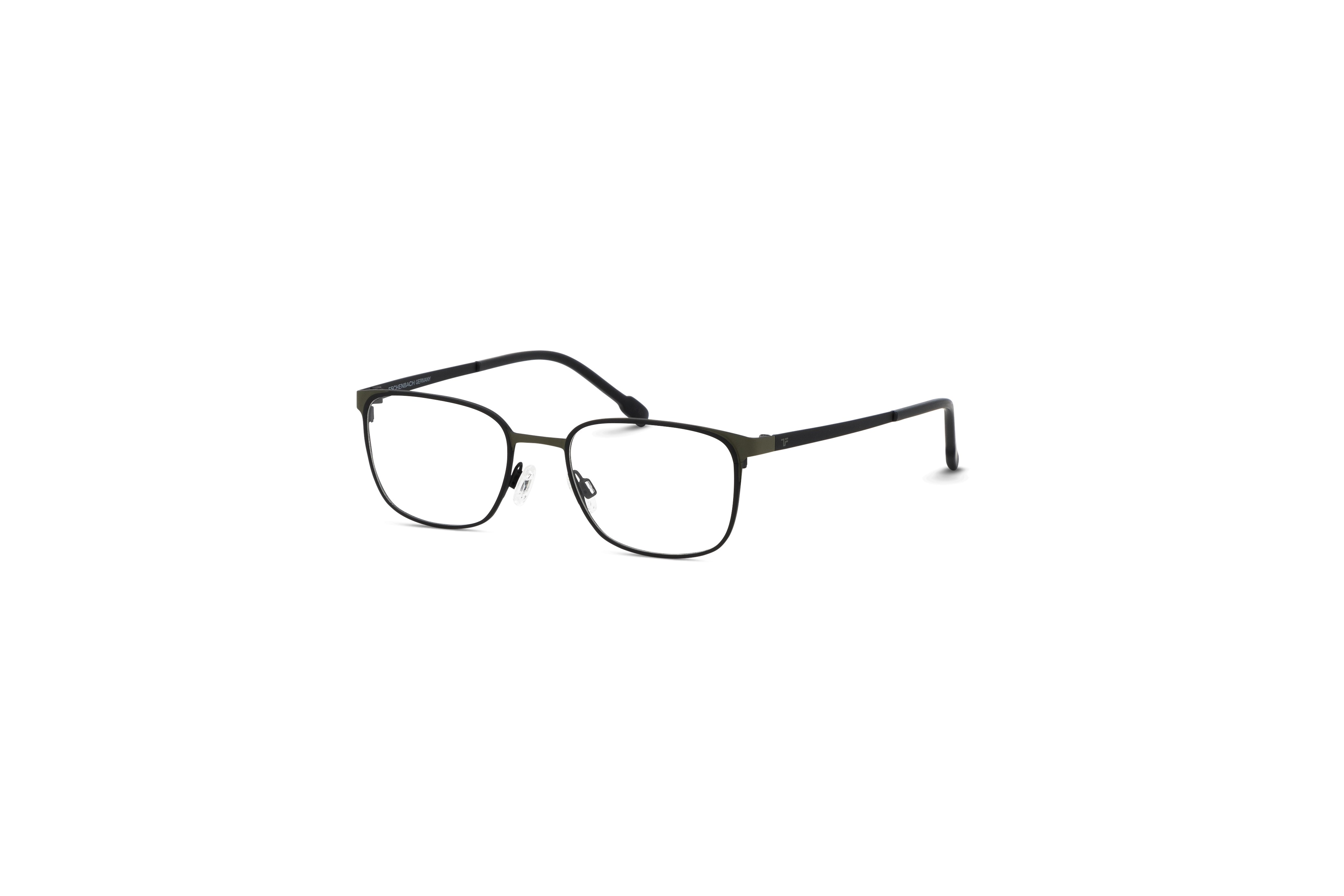 45° Ansicht der Kinderbrille Titanflex Kids 830137 in Schwarz auf weißem Hintergrund.
