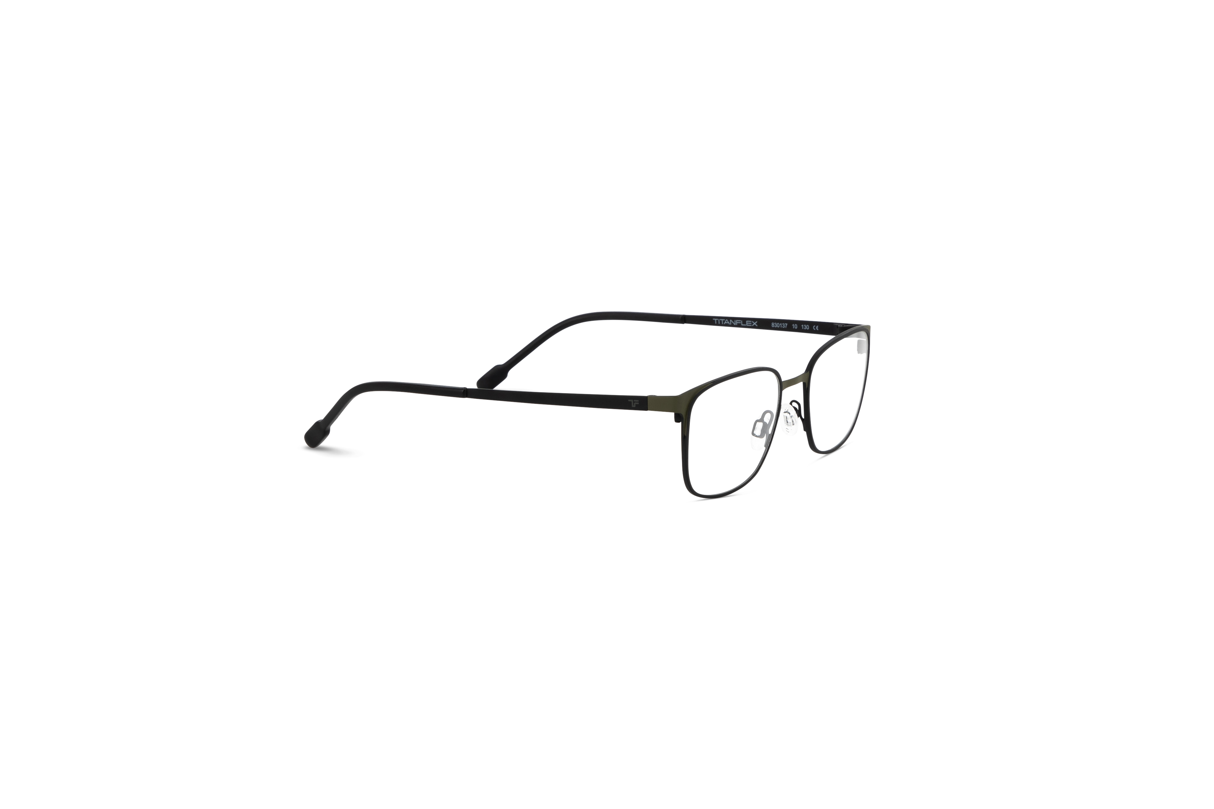 Die Kinderbrille Titanflex Kids 830137 in Schwarz mit Seitenansicht.