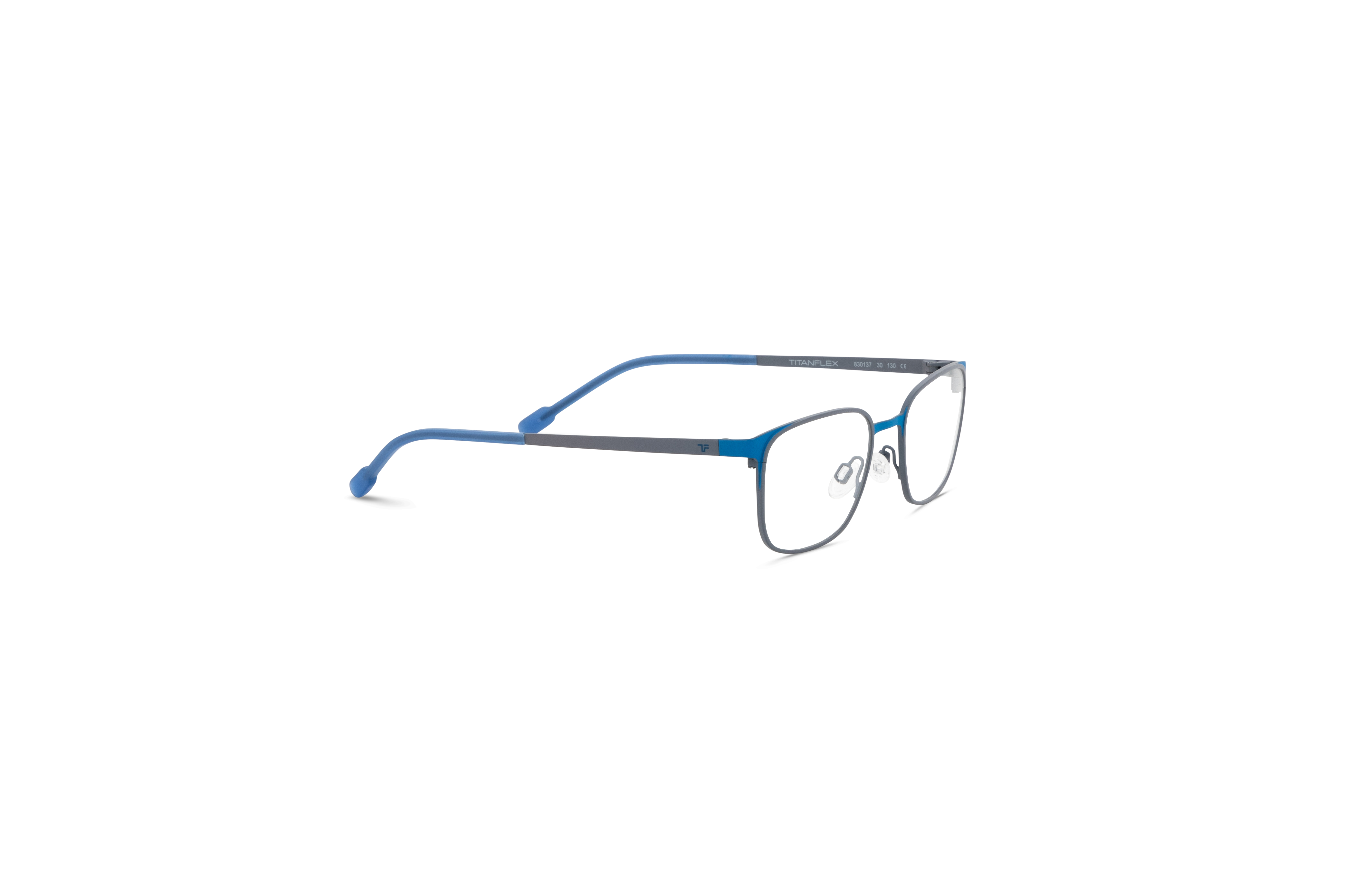 Die Kinderbrille Titanflex Kids 830137 in Grau mit Seitenansicht.