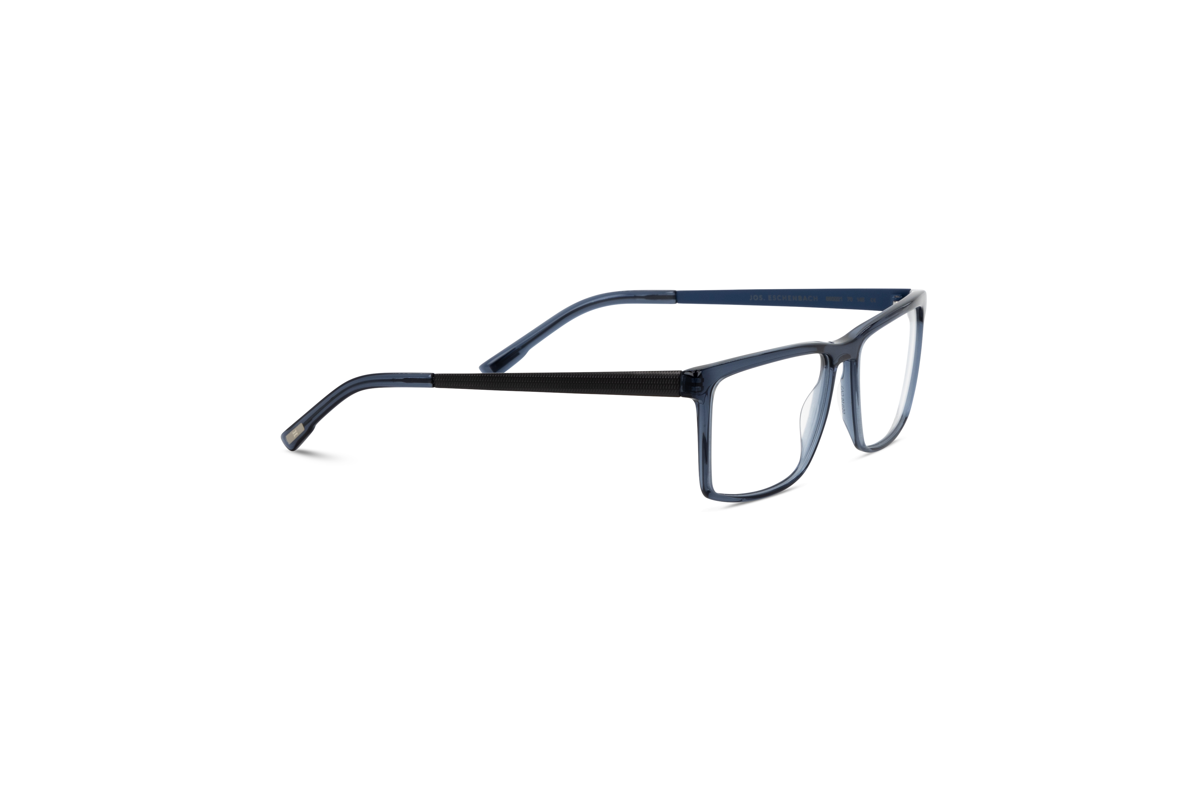 Die Brille Jos. Eschenbach 983021 in Blau mit Seitenansicht.