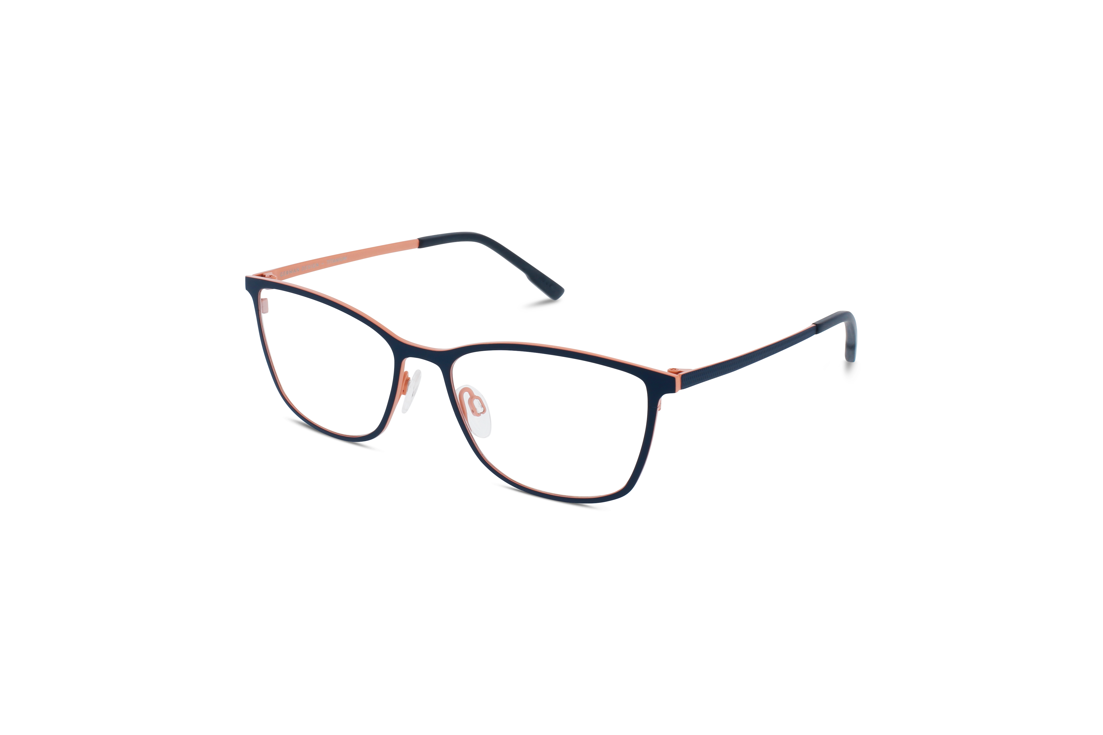 45° Ansicht der Brille Jos. Eschenbach 981089 in Blau auf weißem Hintergrund.