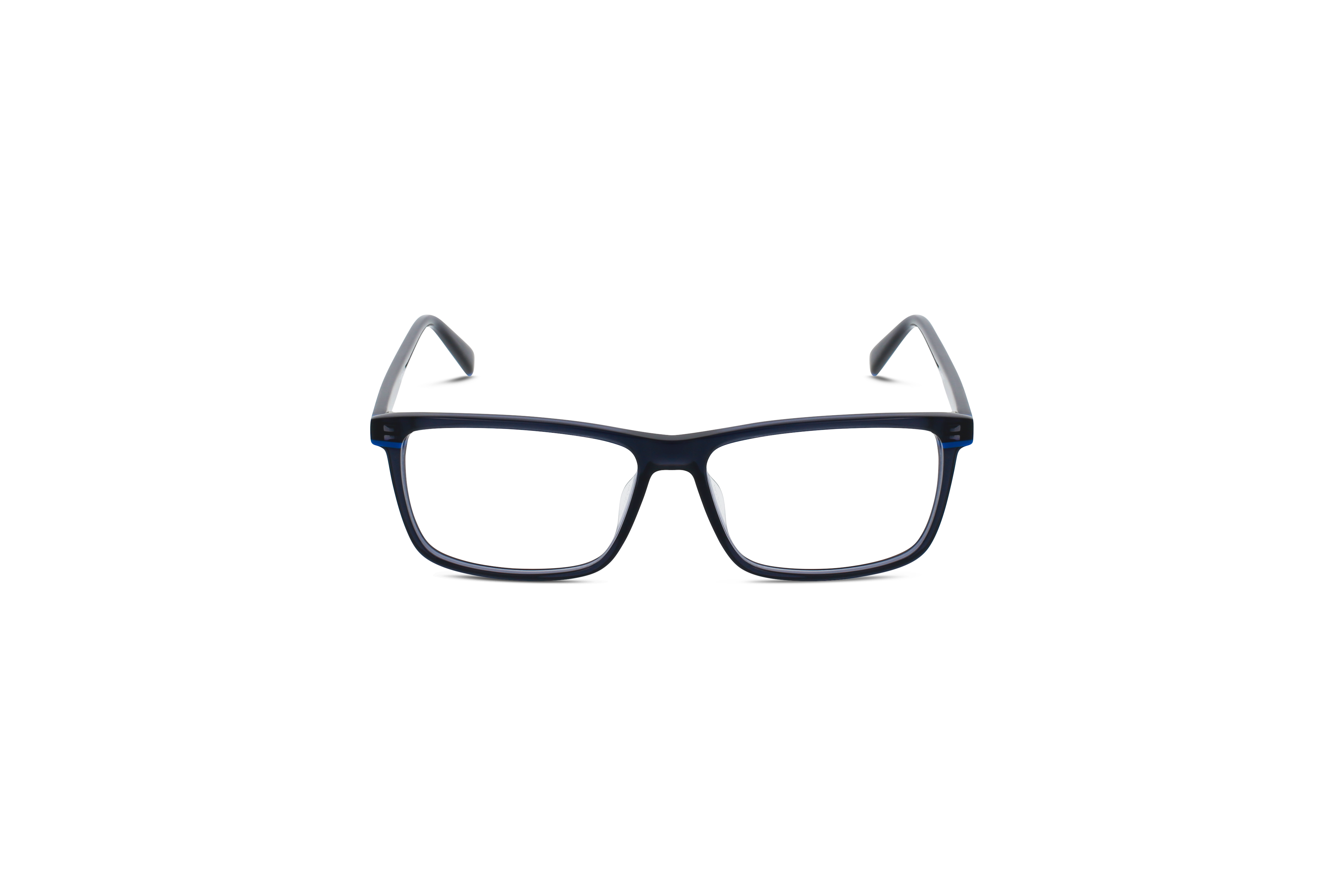 Die Brille Humphrey's 583162 in Blau auf weißem Hintergrund in Frontalansicht.