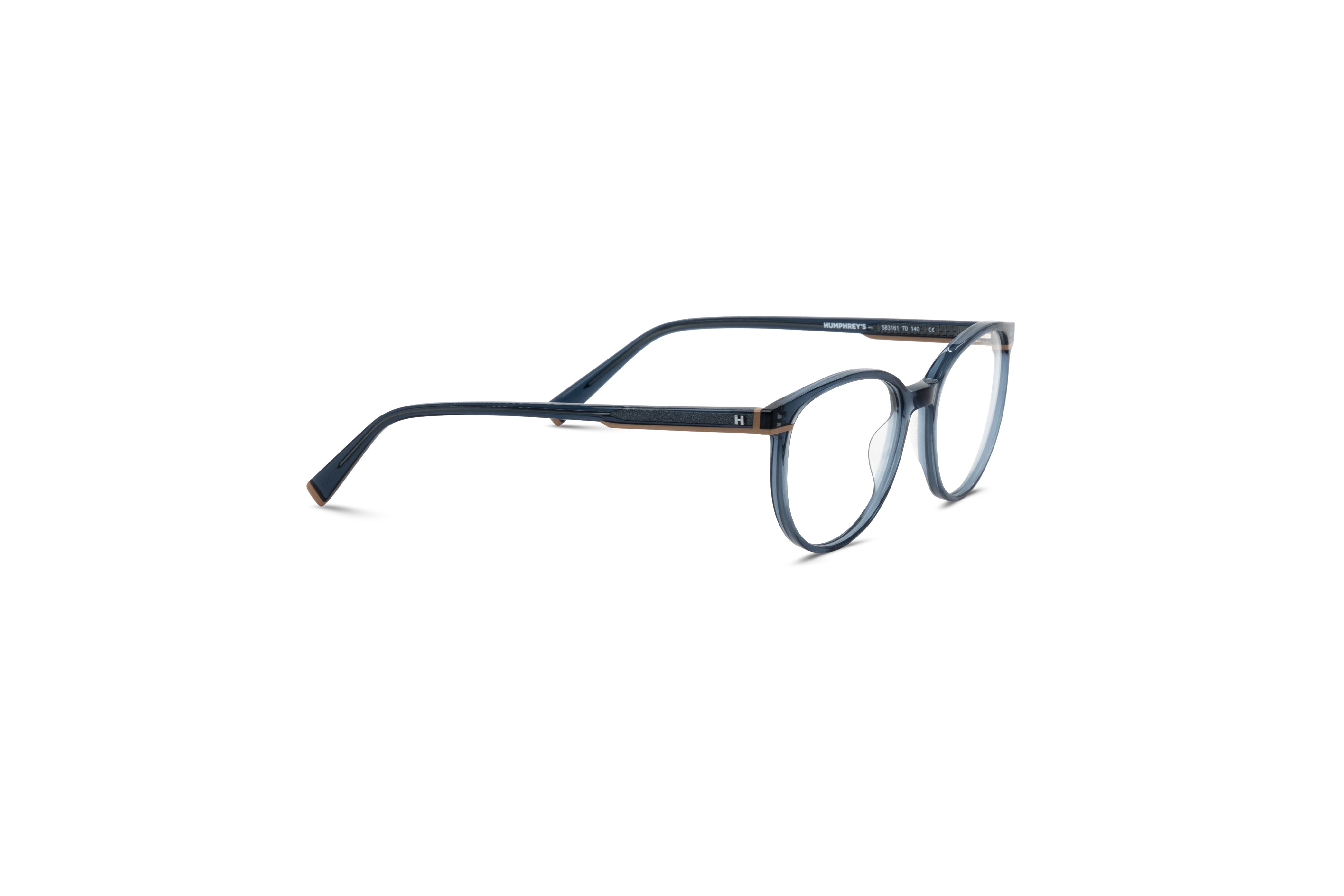 Die Brille Humphrey's 583161 in Blau mit Seitenansicht.