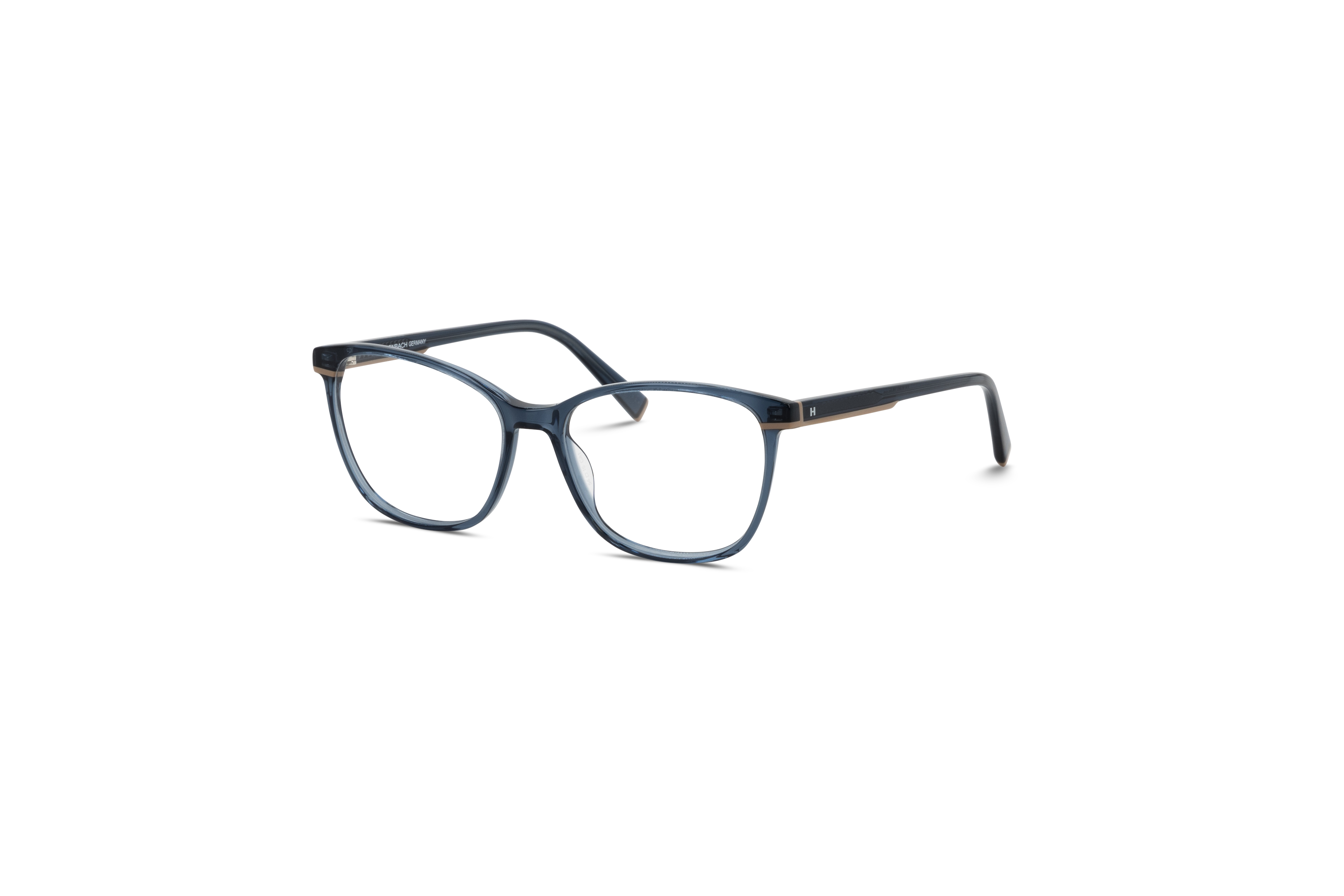 45° Ansicht der Brille Humphrey's 583160 in Blau auf weißem Hintergrund.