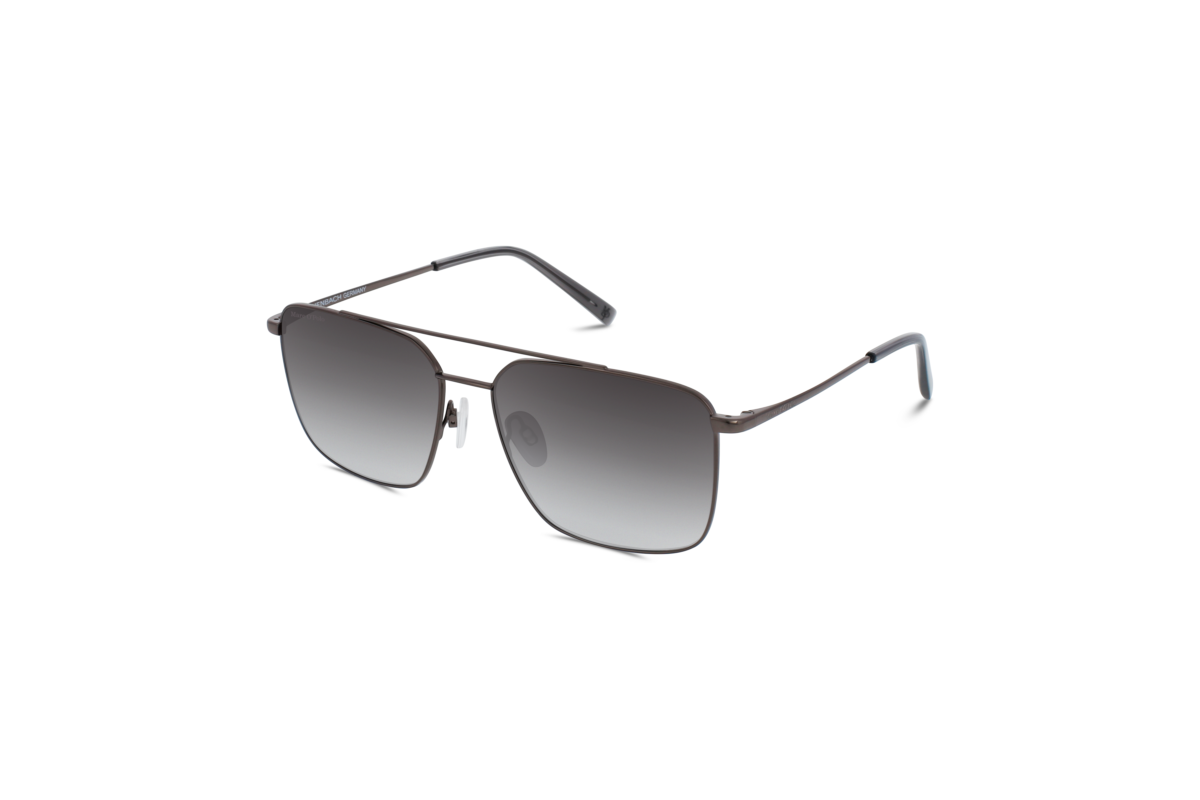 45° Ansicht der Sonnenbrille Marc O´Polo 505097 in Grau auf weißem Hintergrund.