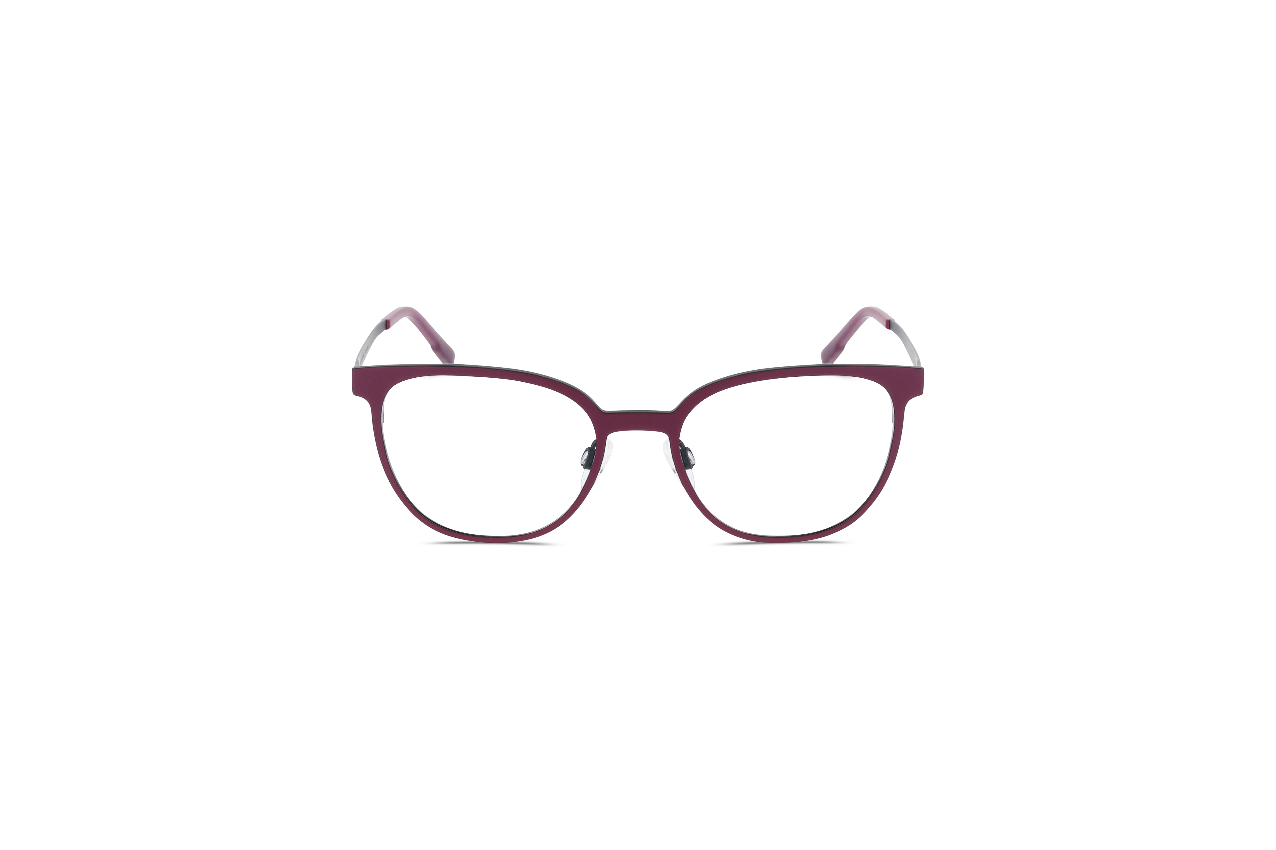 Die Brille Jos. Eschenbach 981099 in Violett auf weißem Hintergrund in Frontalansicht.