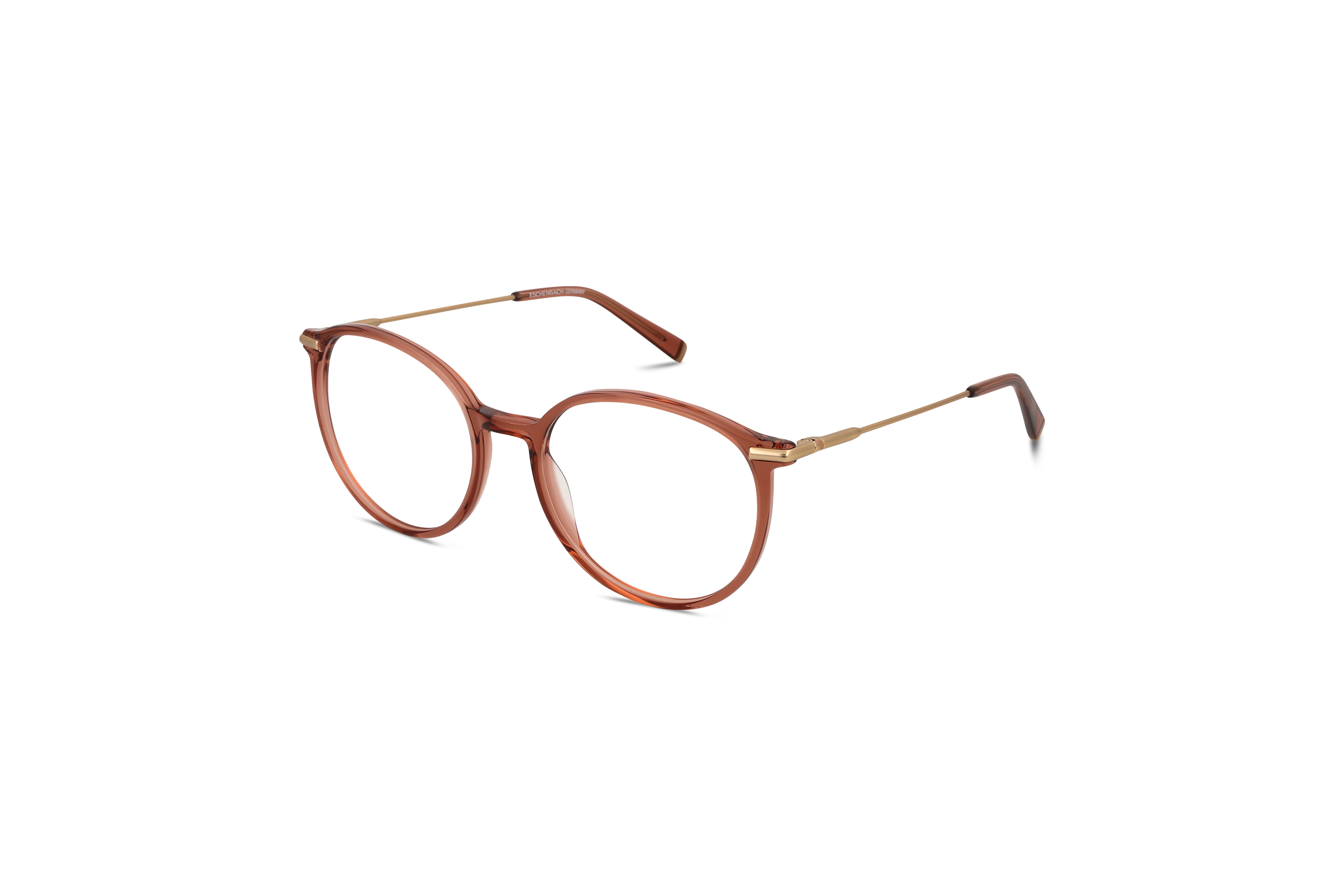 45° Ansicht der Brille Humphrey's 581131 in Transparent auf weißem Hintergrund.