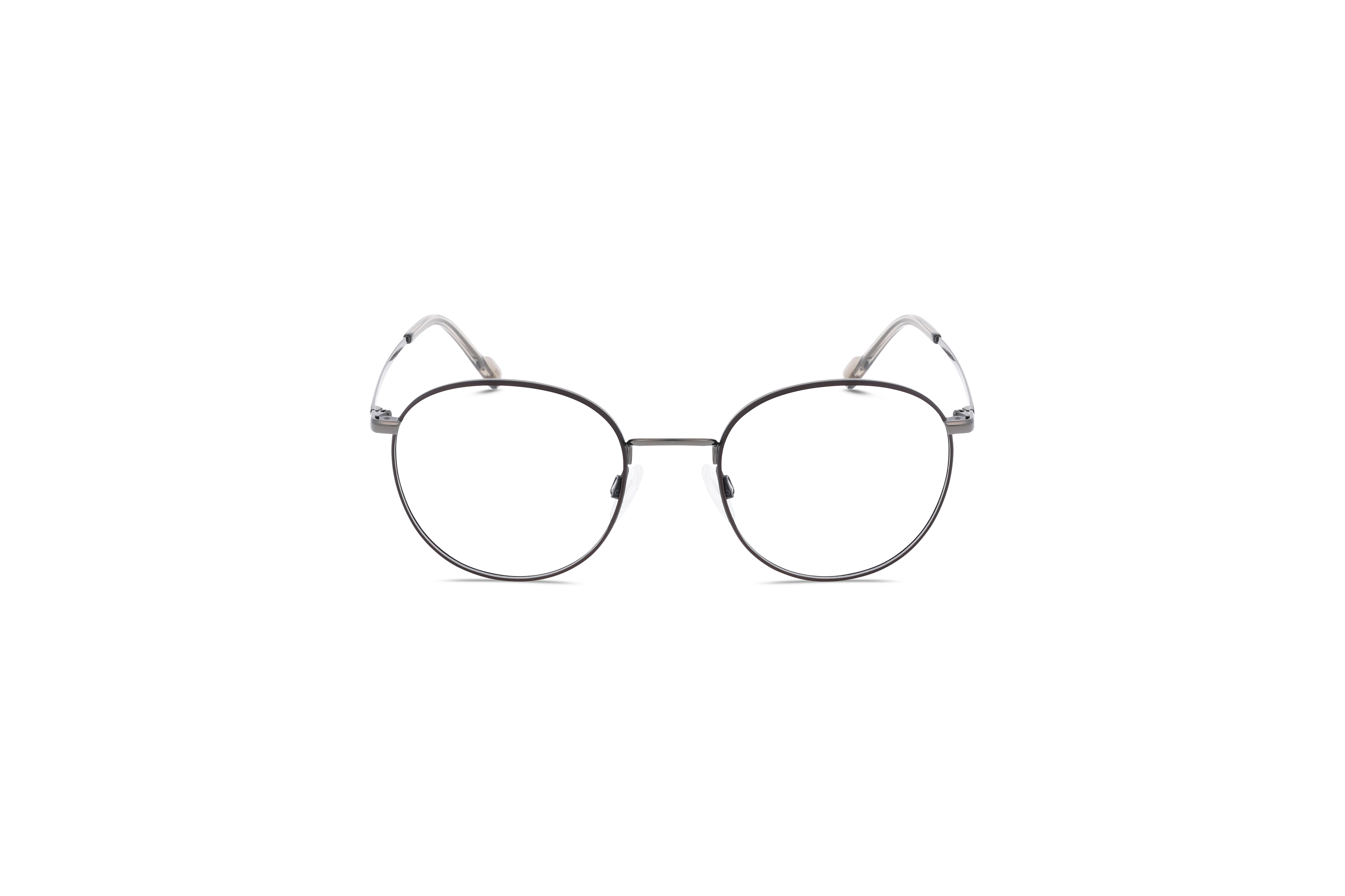 Die Brille Titanflex 820959 in Metallisch auf weißem Hintergrund in Frontalansicht.