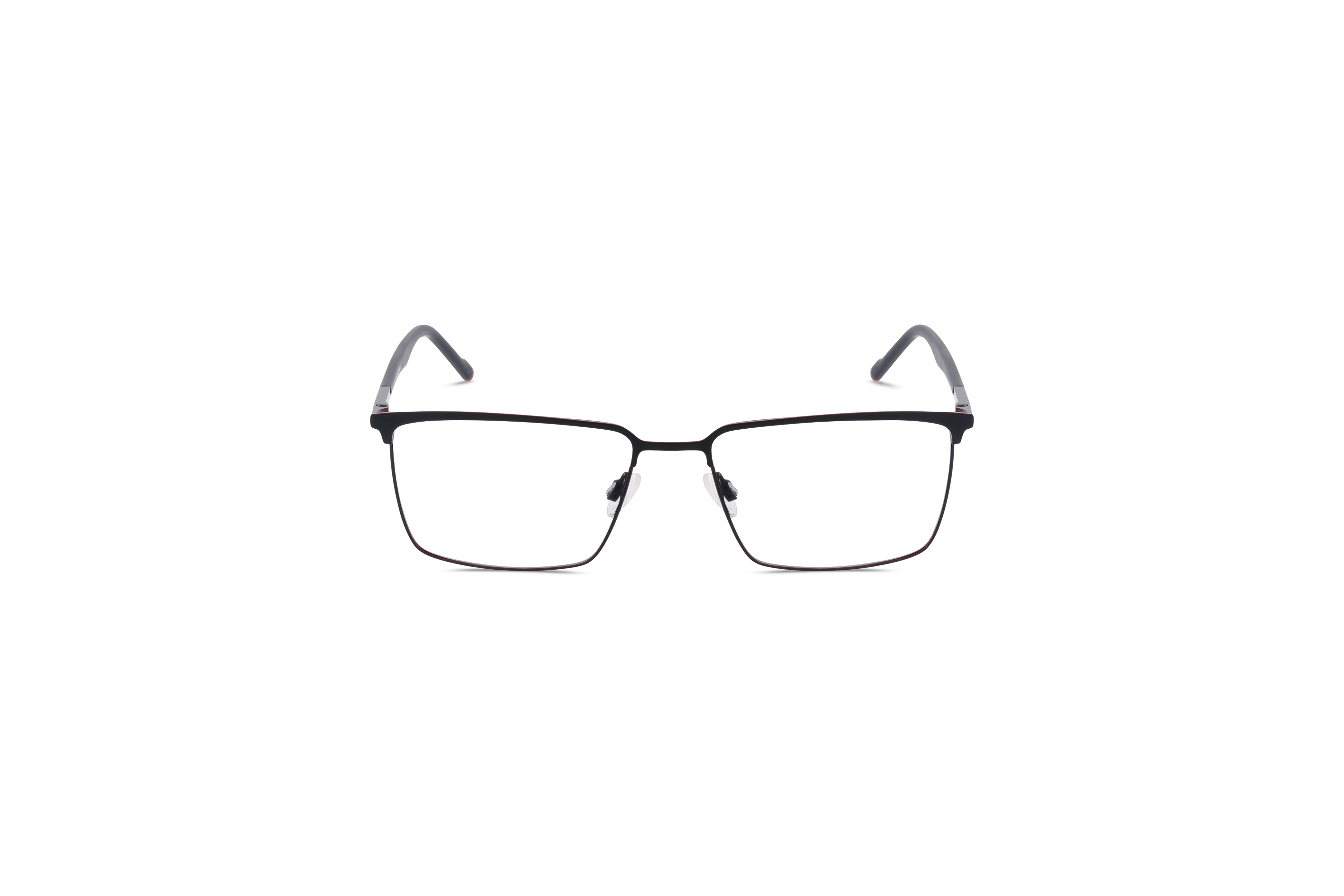 Die Brille Humphrey's 582388 in Schwarz auf weißem Hintergrund in Frontalansicht.