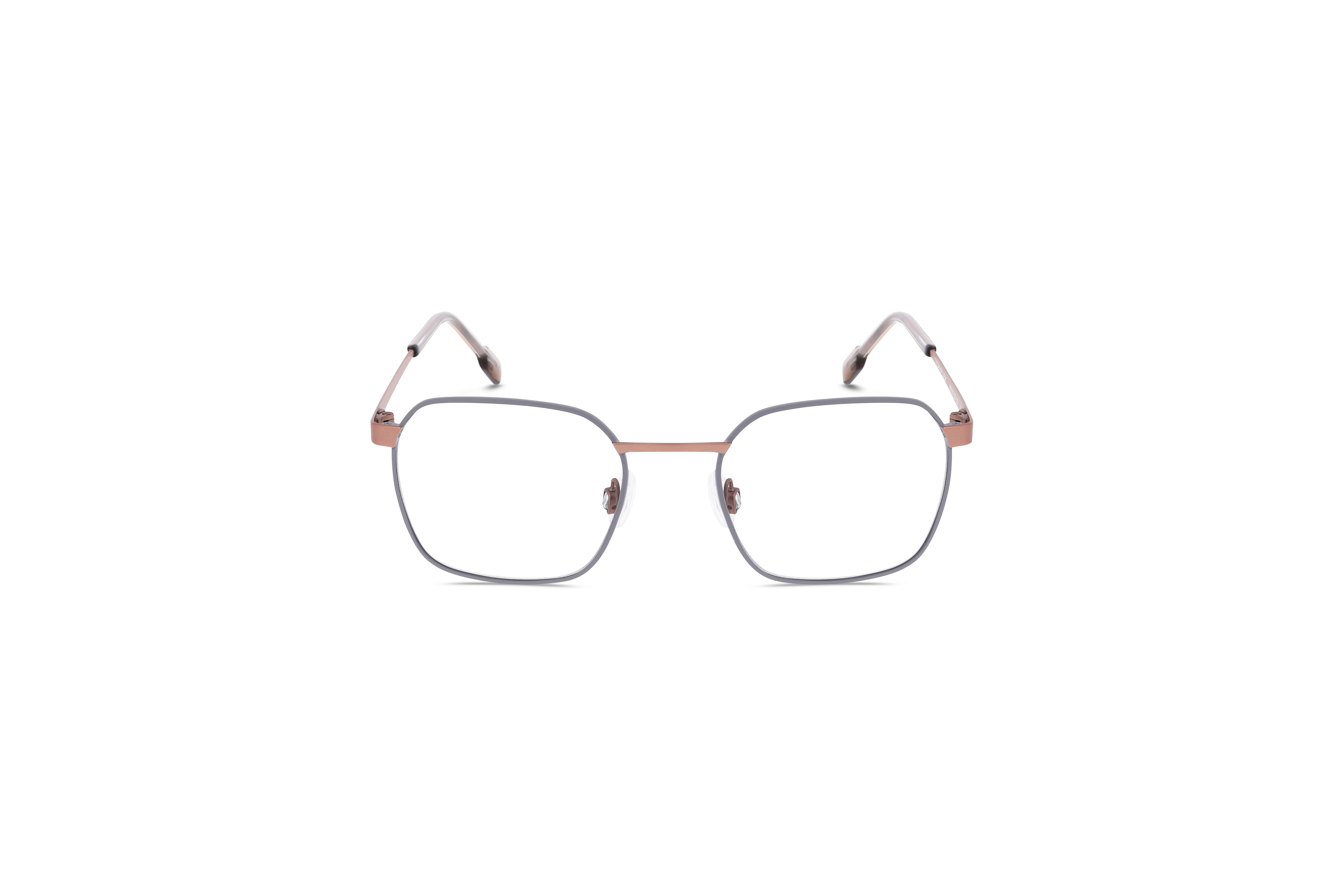 Die Kinderbrille Titanflex Kids 830143 in Grau auf weißem Hintergrund in Frontalansicht.