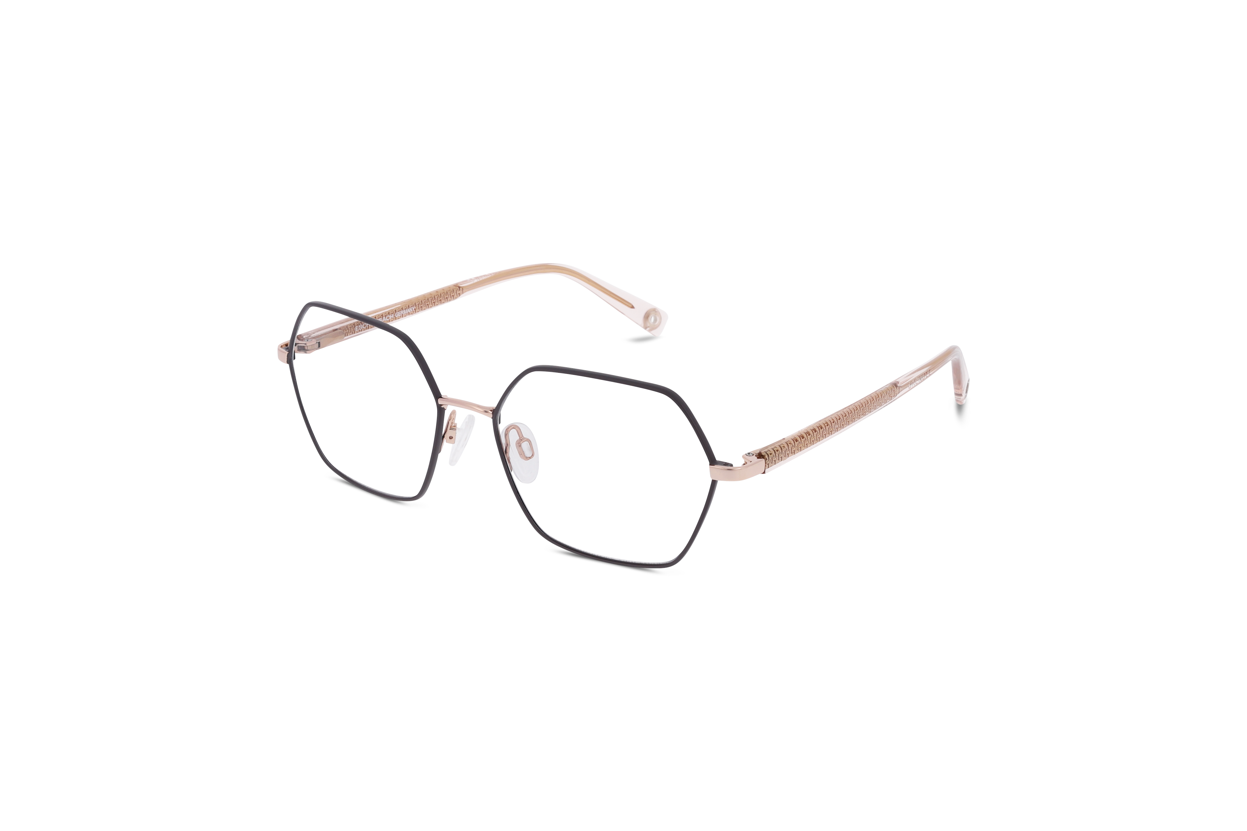 45° Ansicht der Brille Brendel 902435 in Braun auf weißem Hintergrund.