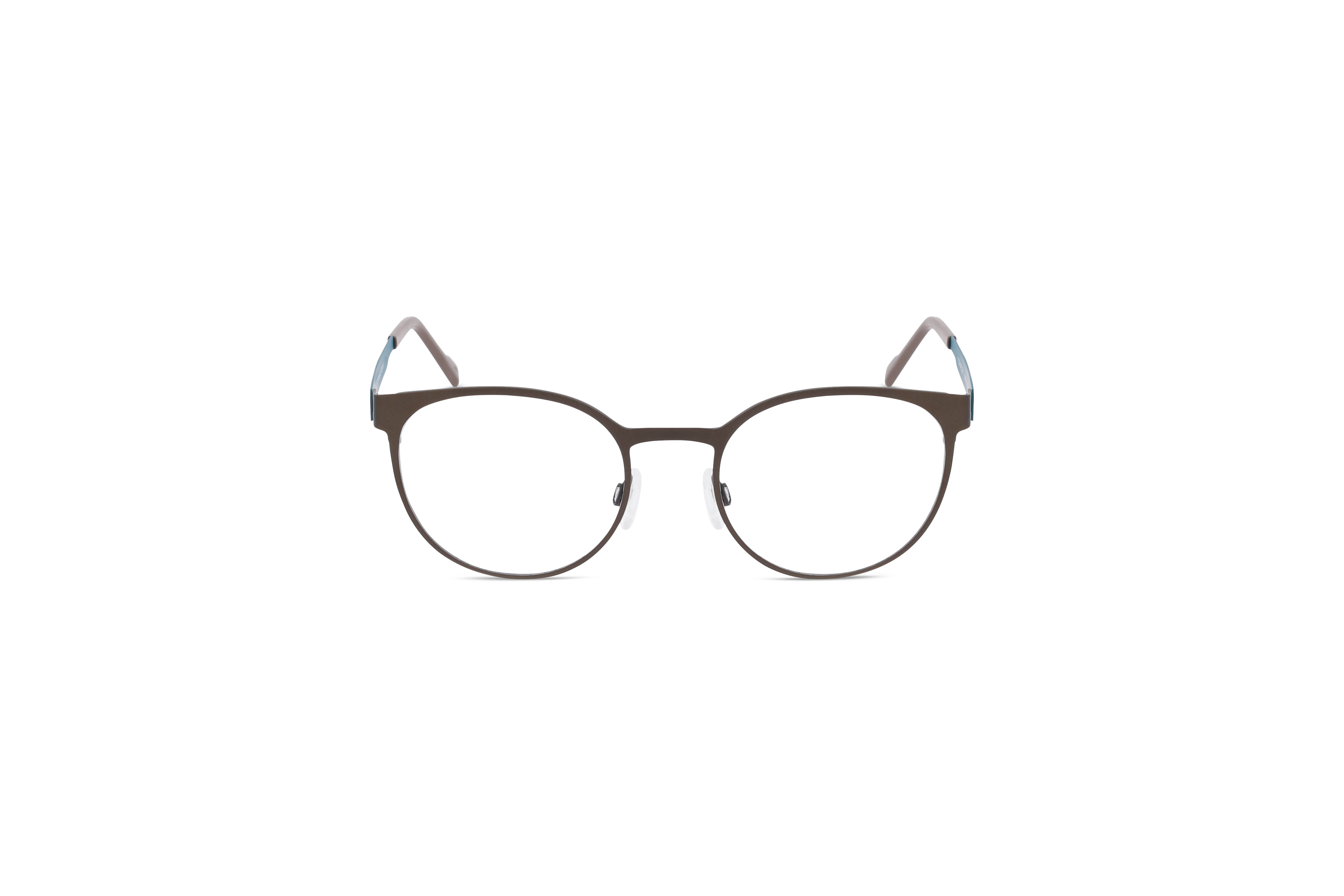 Die Brille Titanflex 820975 in Braun auf weißem Hintergrund in Frontalansicht.