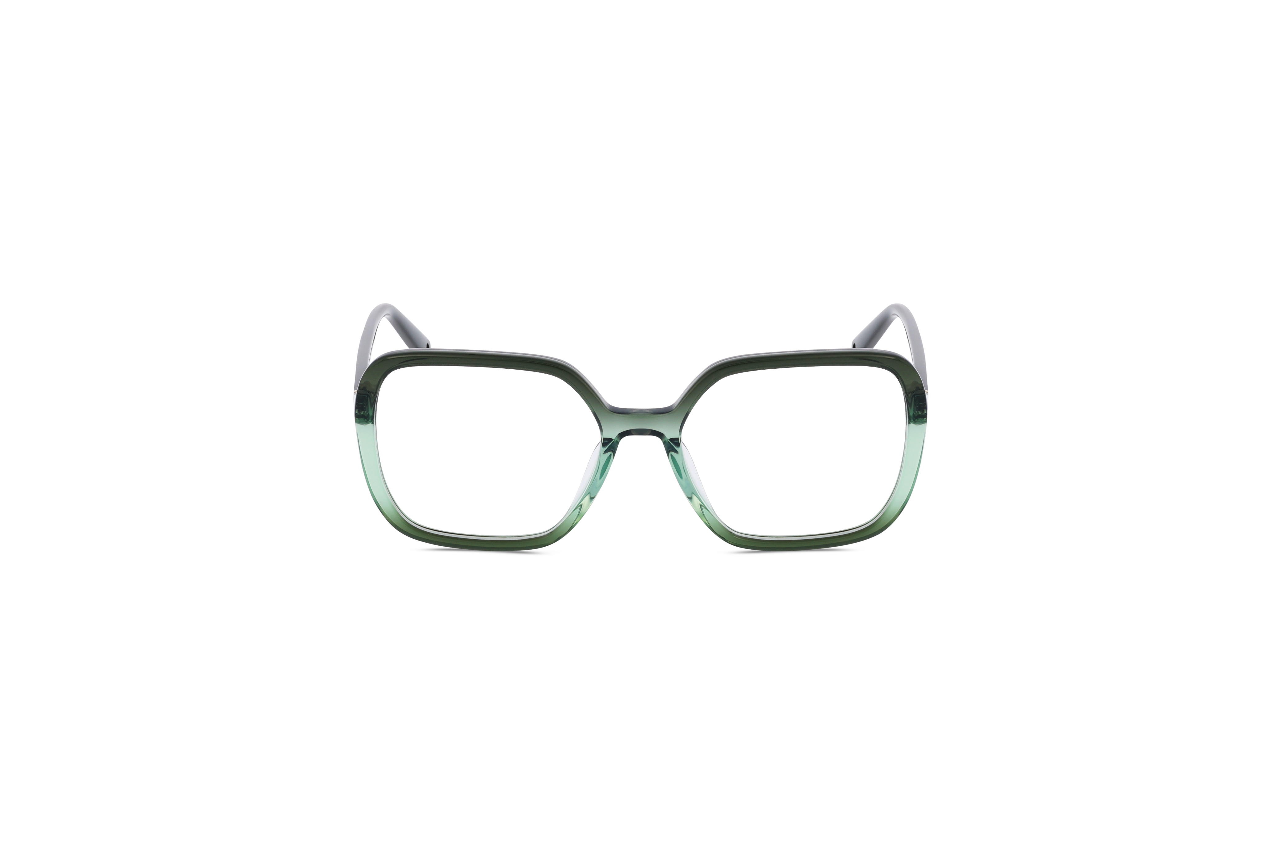 Die Brille Brendel 903199 in Grün auf weißem Hintergrund in Frontalansicht.