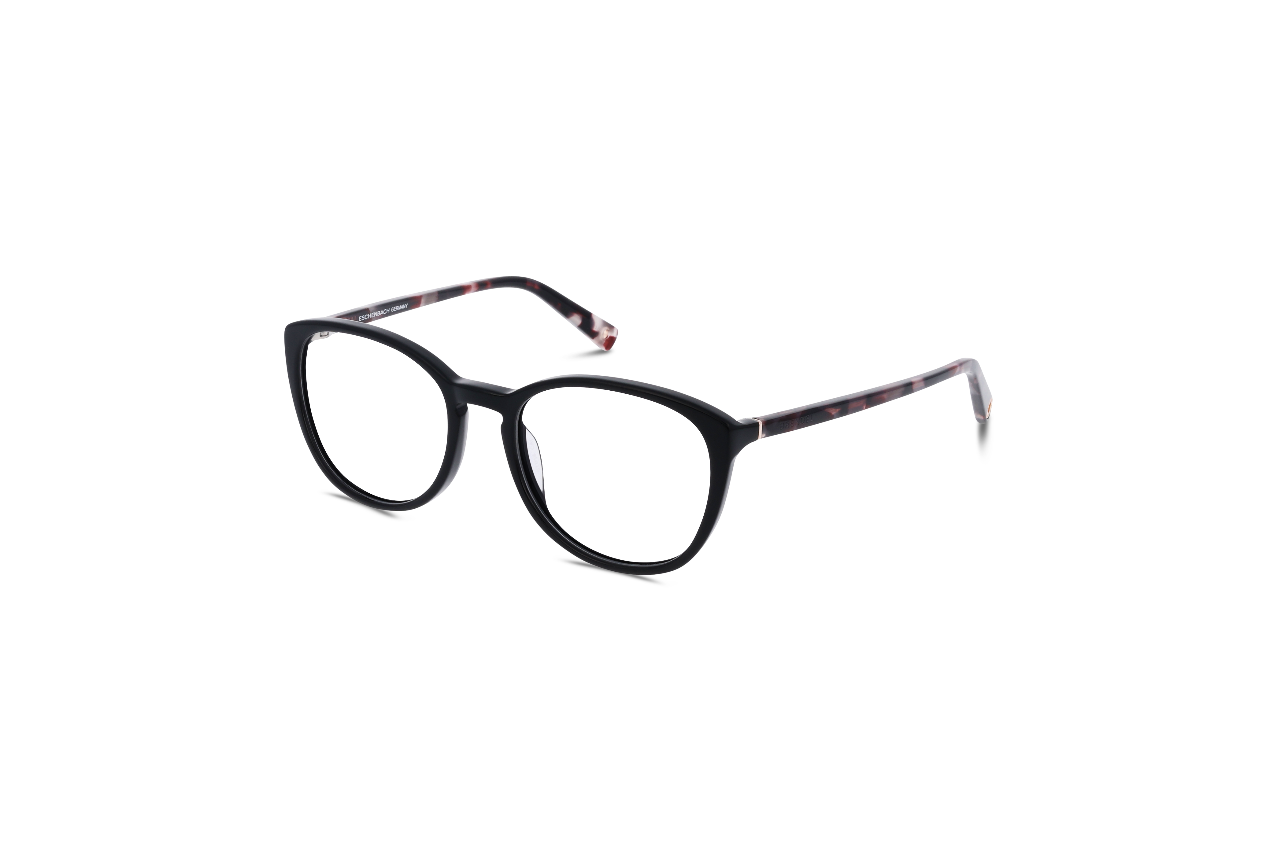 45° Ansicht der Brille Brendel 903200 in Schwarz auf weißem Hintergrund.