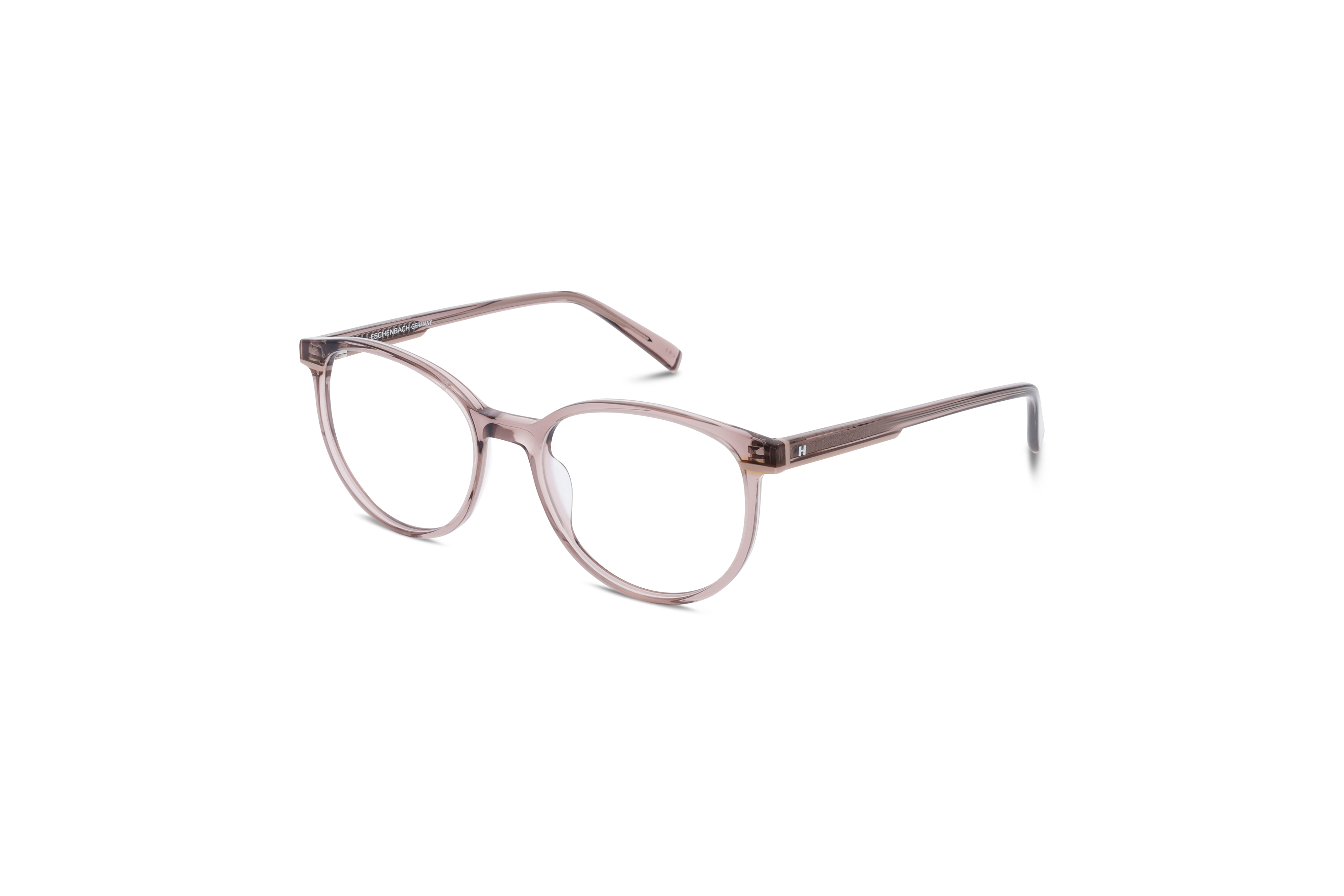 45° Ansicht der Brille Humphrey's 583161 in Transparent auf weißem Hintergrund.