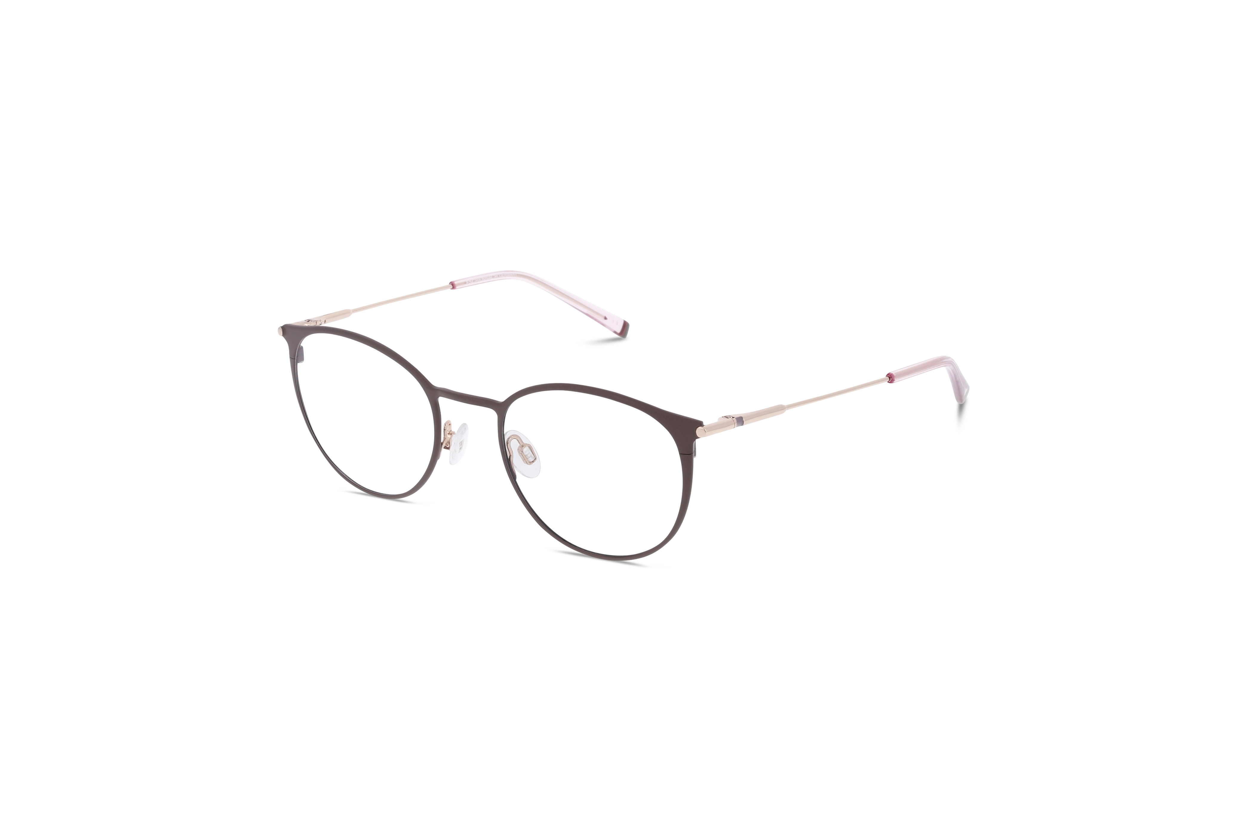 45° Ansicht der Brille Humphrey's 582405 in Braun auf weißem Hintergrund.