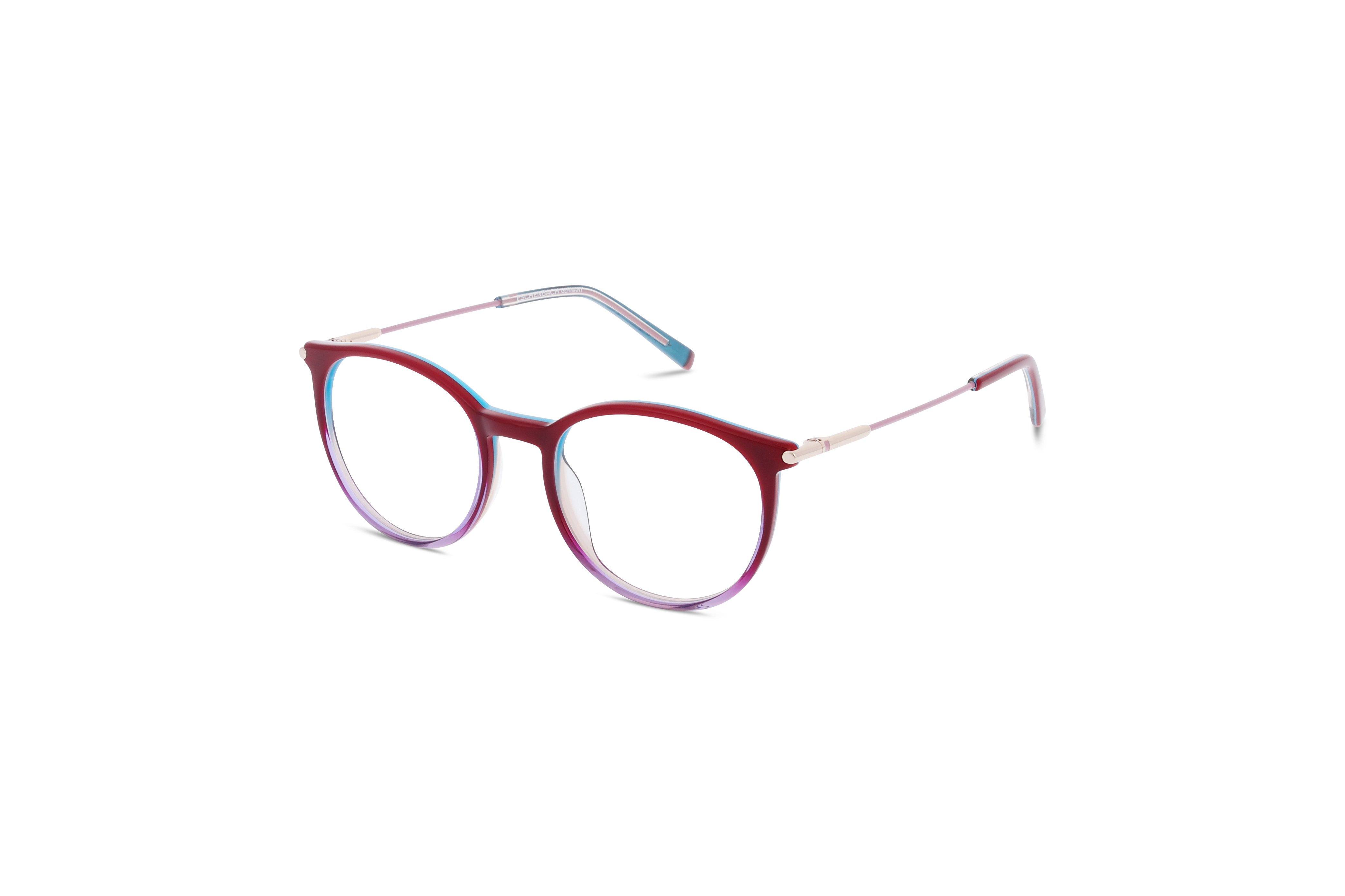 45° Ansicht der Brille Humphrey's 581144 in Pink auf weißem Hintergrund.