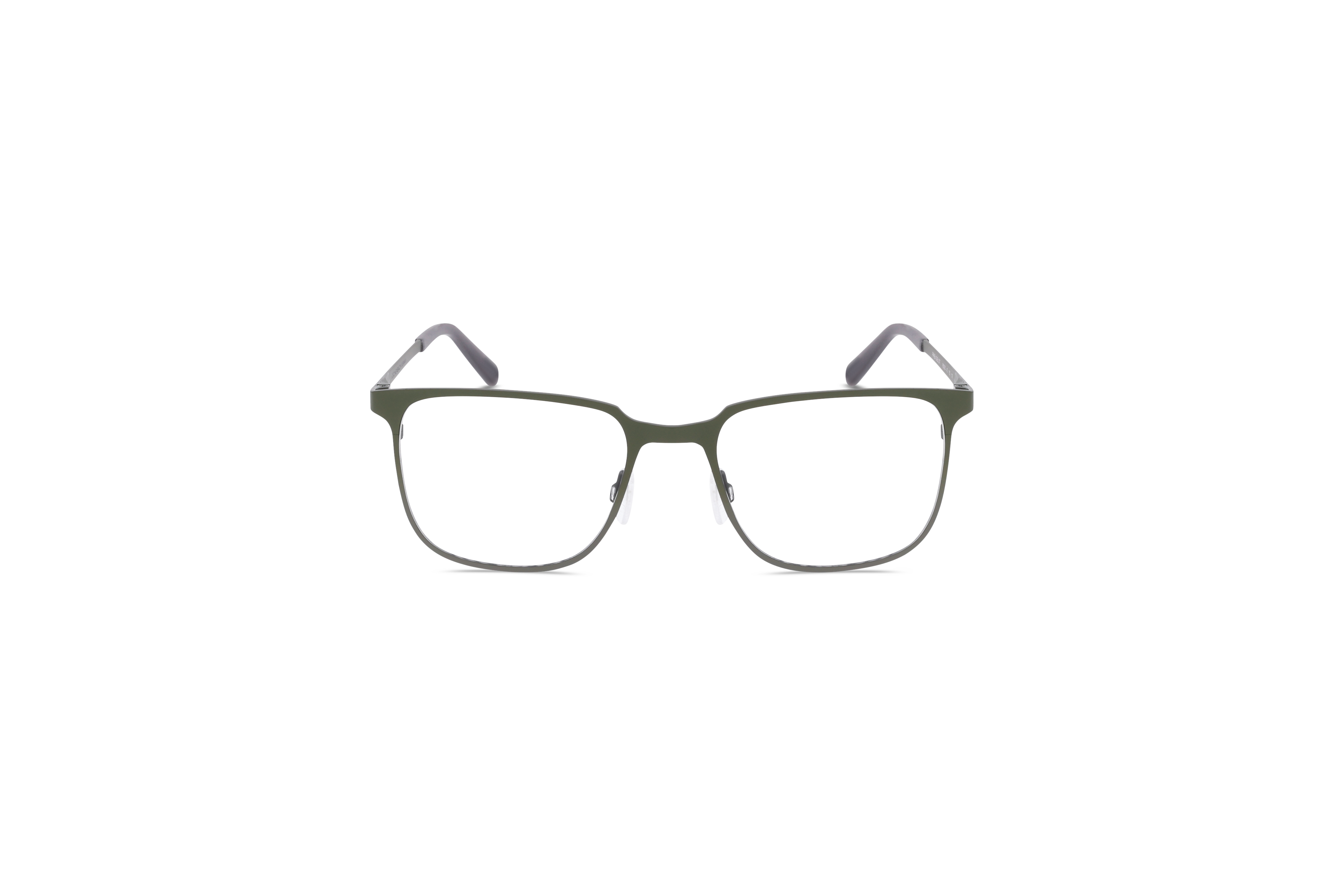 Die Brille Freigeist 862063 in Grün auf weißem Hintergrund in Frontalansicht.