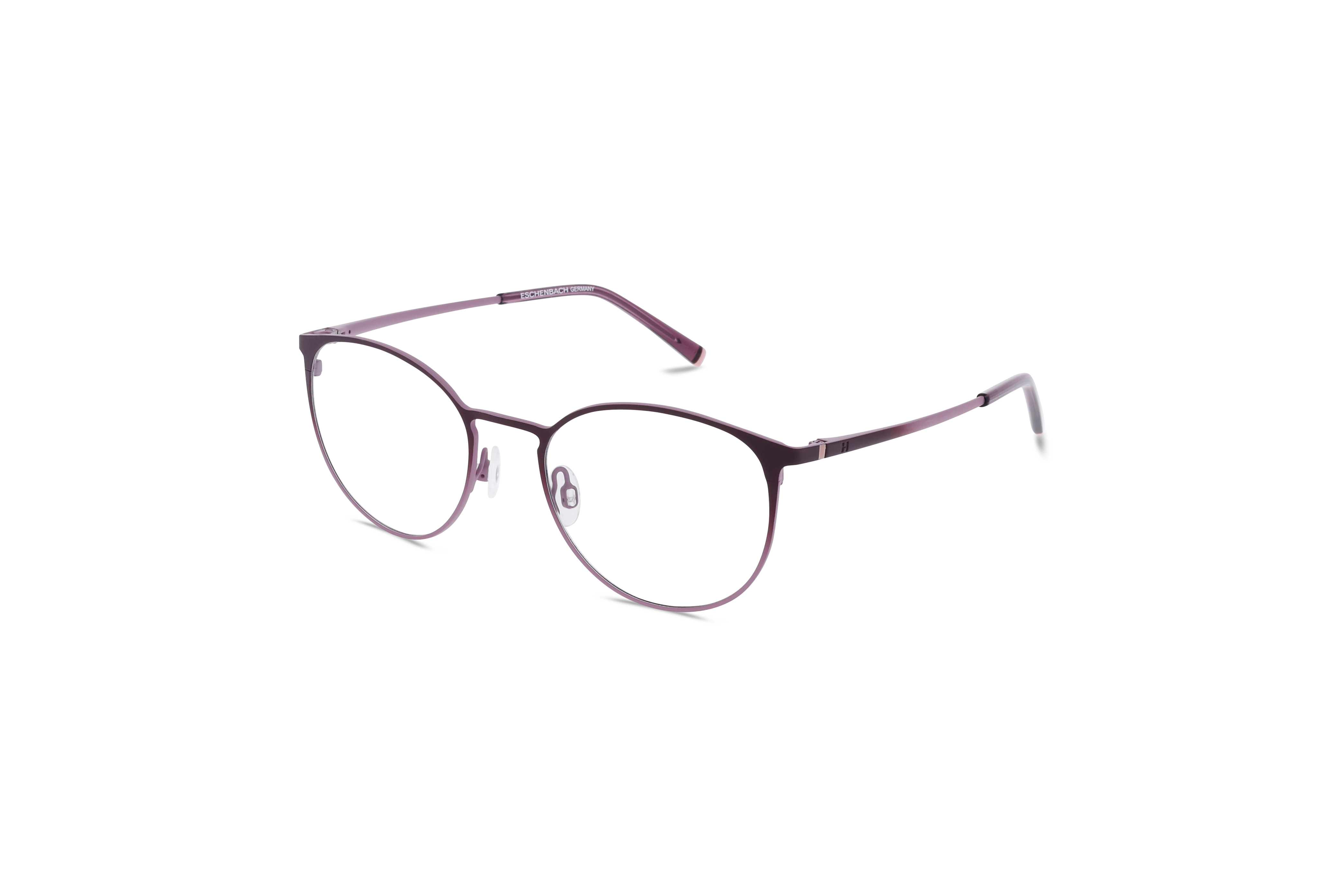 45° Ansicht der Brille Humphrey's 582382 in Violett auf weißem Hintergrund.