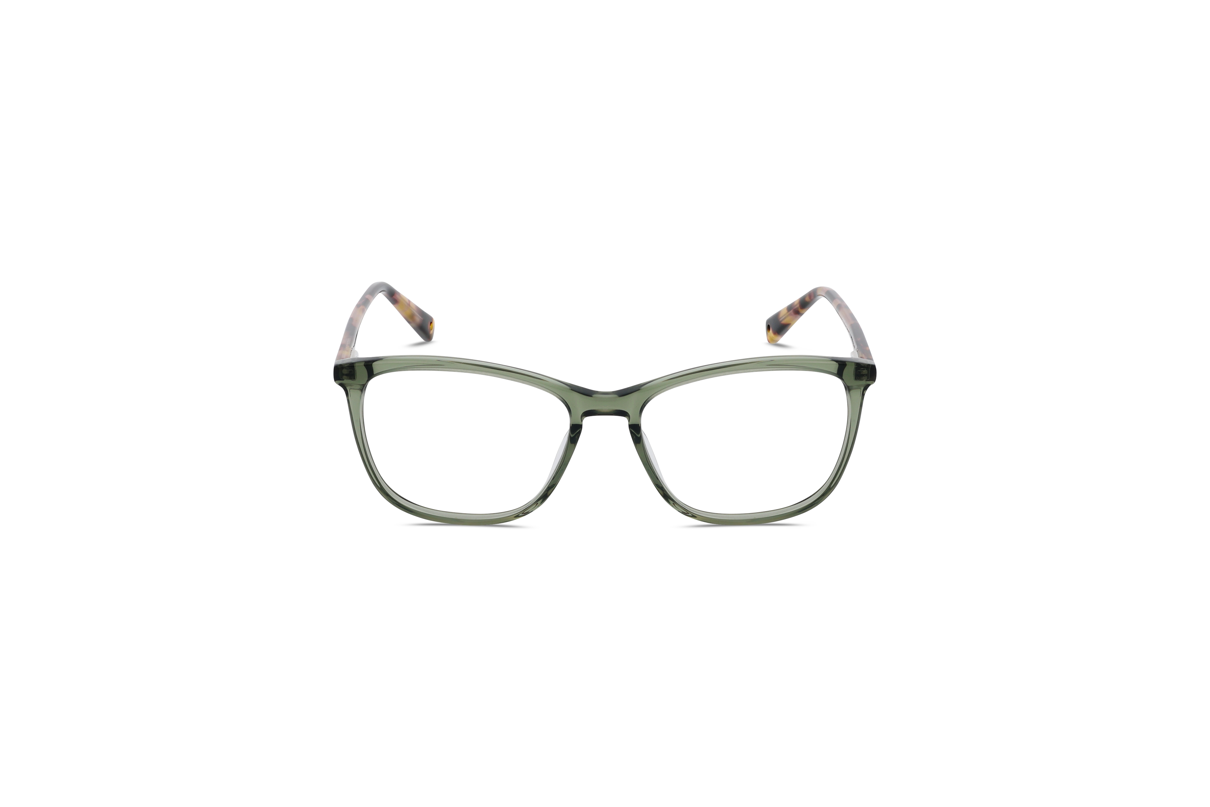 Die Brille Brendel 903203 in Grün auf weißem Hintergrund in Frontalansicht.