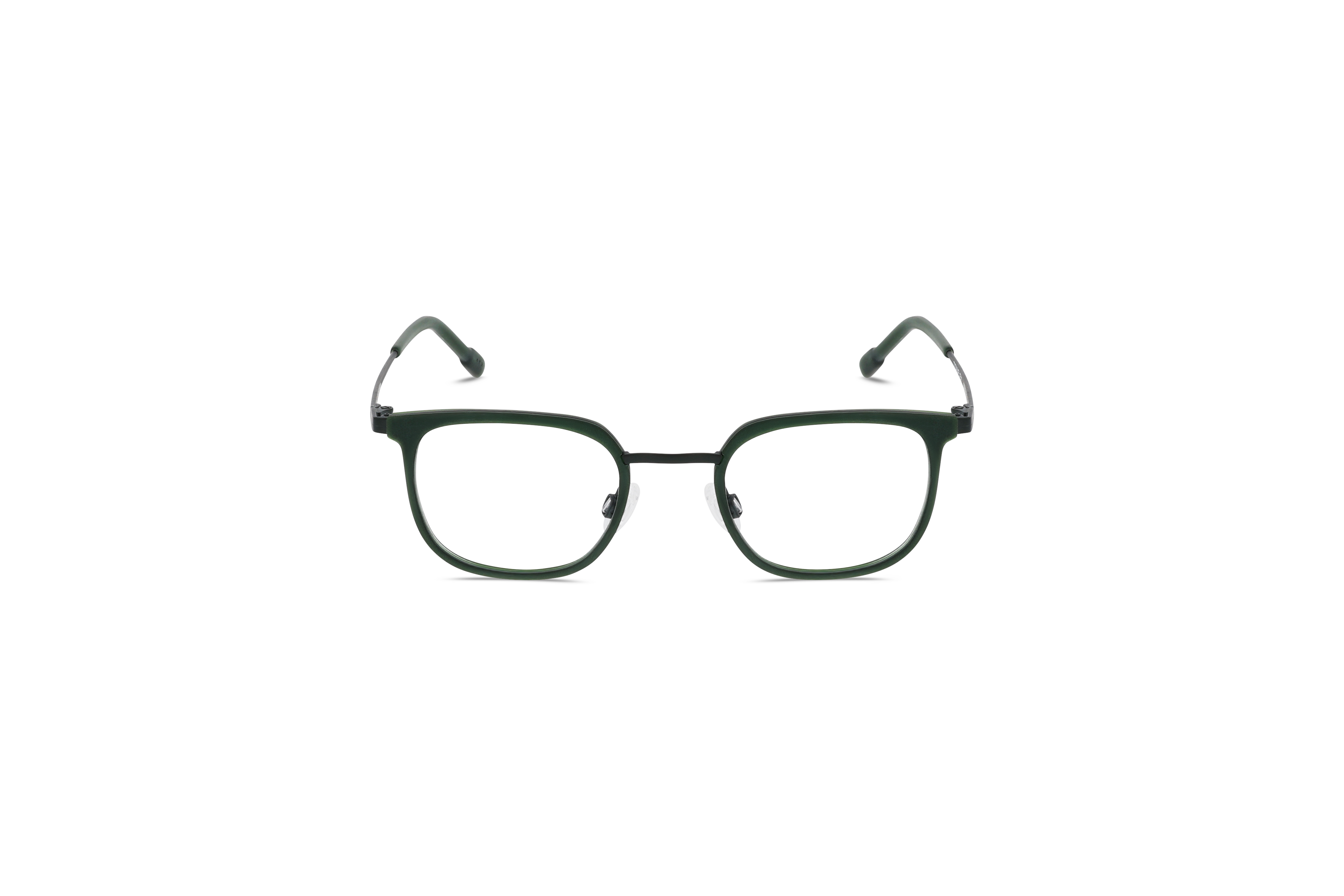 Die Kinderbrille Titanflex Kids 830149 in Grün auf weißem Hintergrund in Frontalansicht.