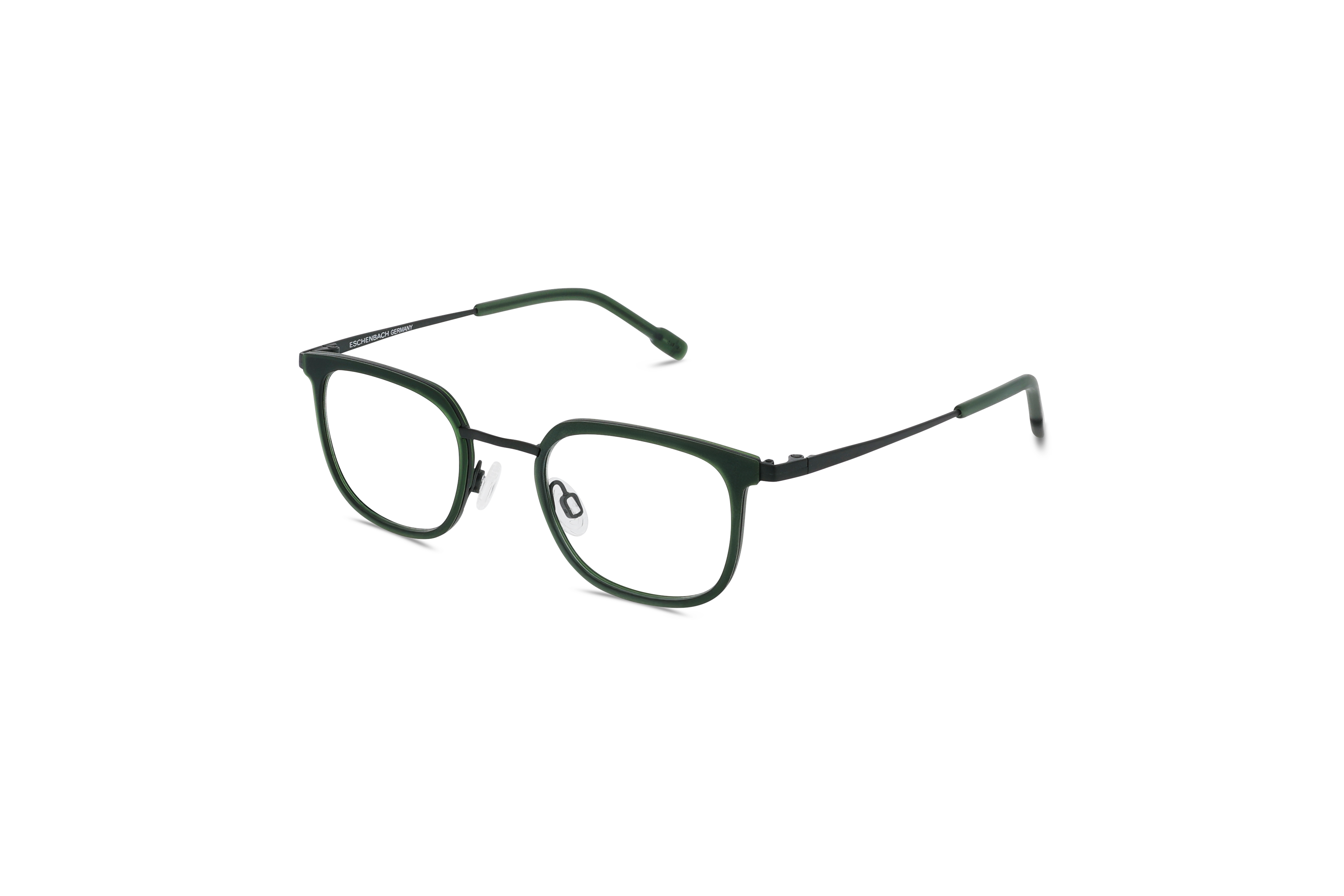 45° Ansicht der Kinderbrille Titanflex Kids 830149 in Grün auf weißem Hintergrund.