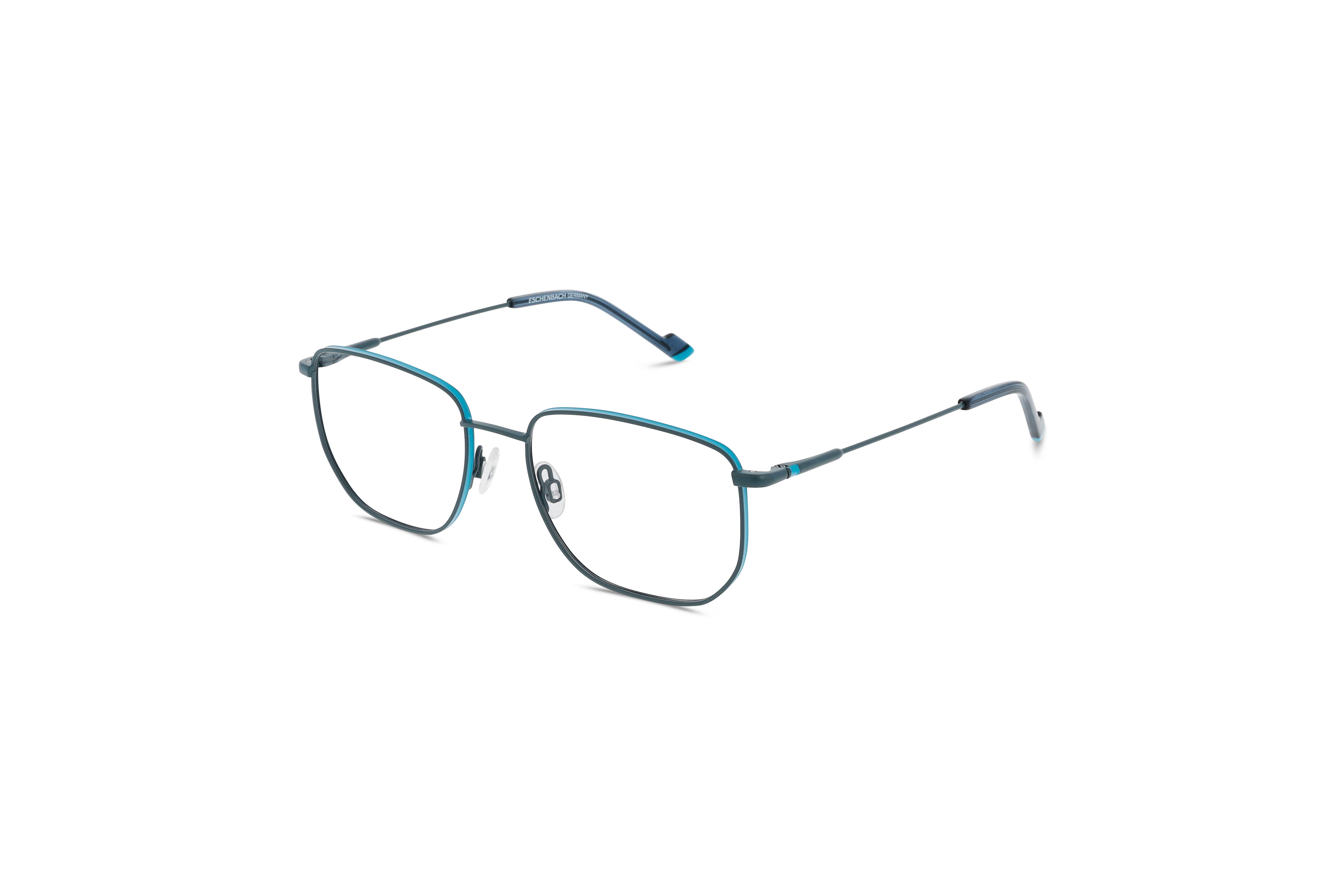 45° Ansicht der Brille Humphrey's 582412 in Grau auf weißem Hintergrund.