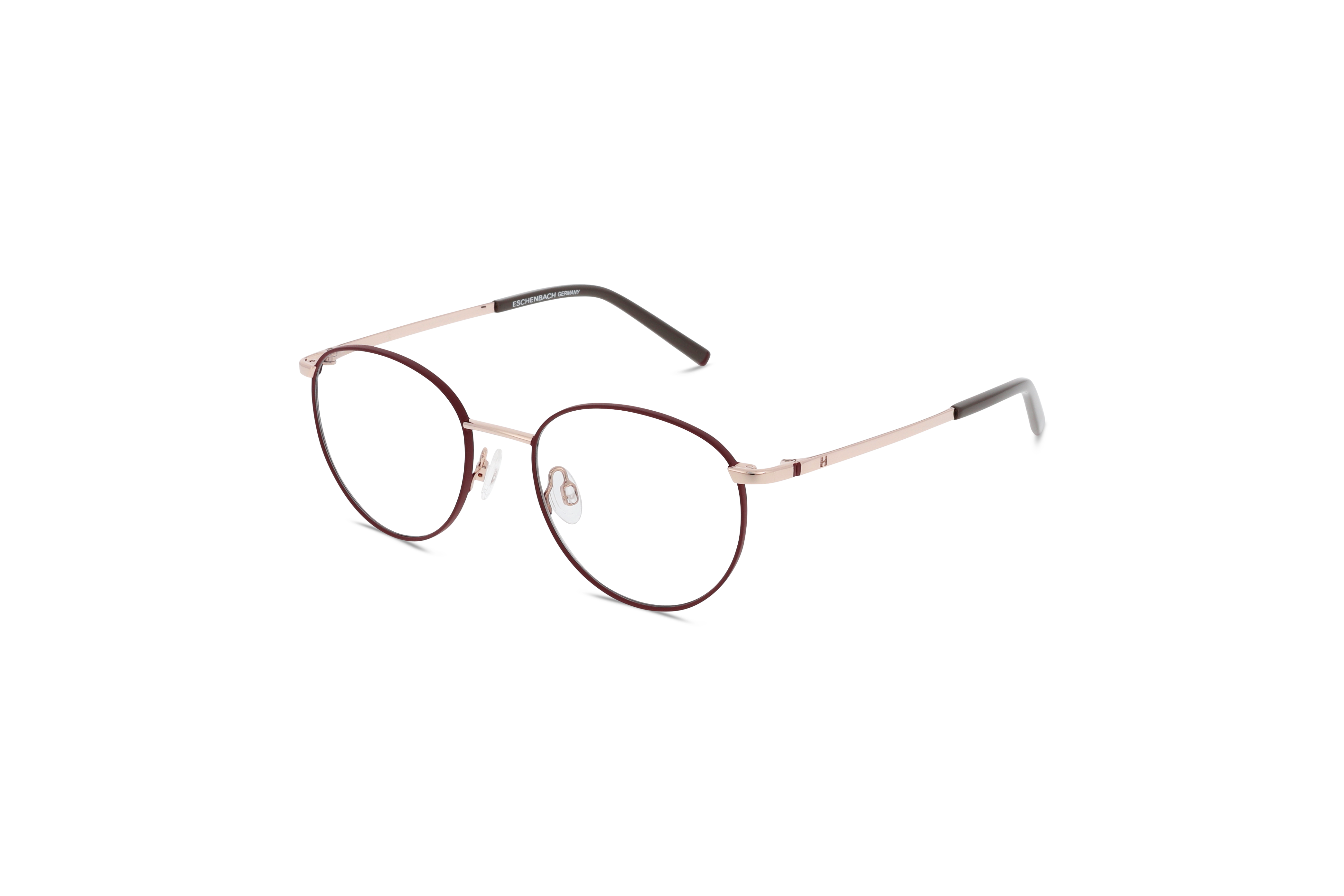 45° Ansicht der Brille Humphrey's 582411 in Braun auf weißem Hintergrund.