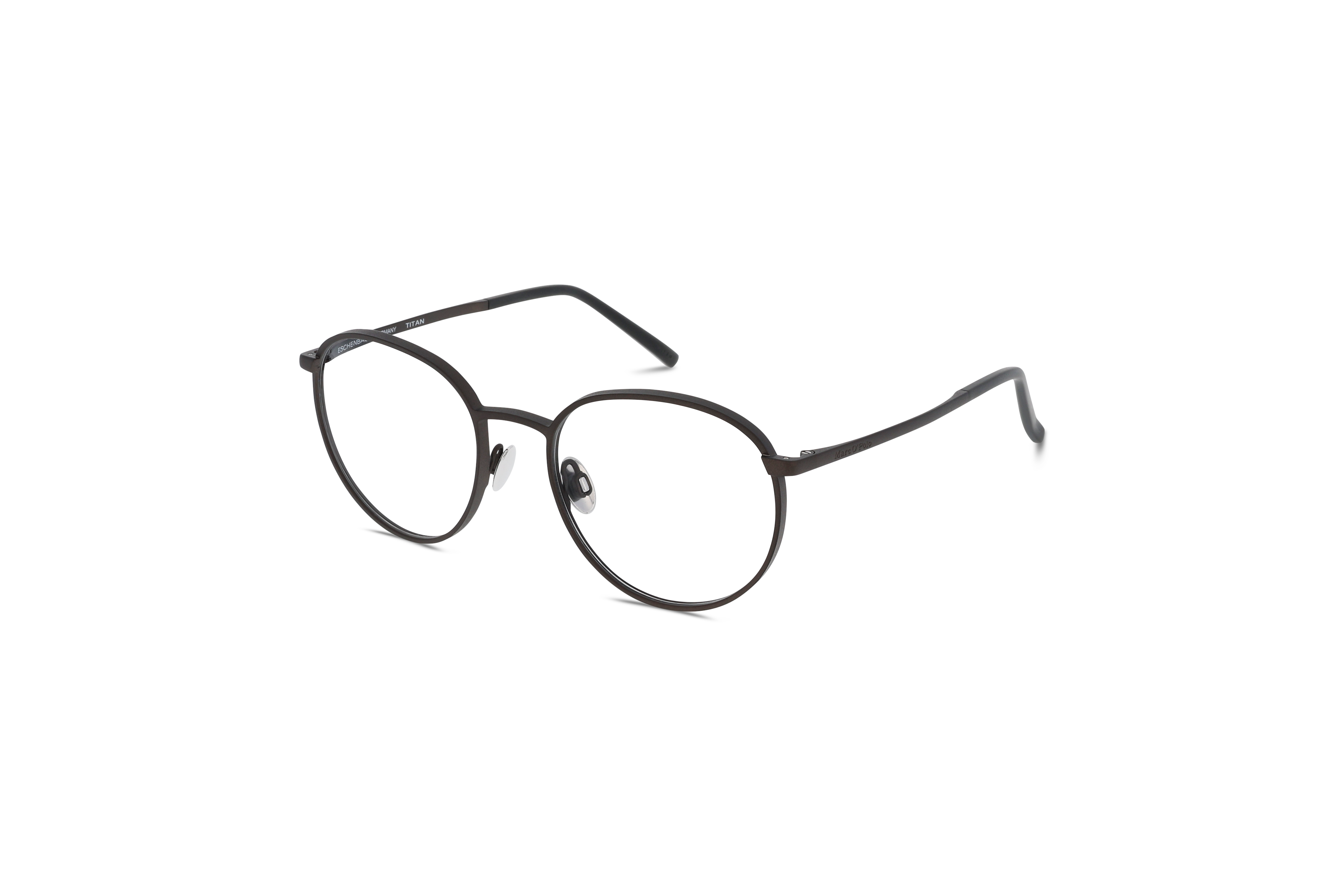 45° Ansicht der Brille Marc O´Polo 500045 in Braun auf weißem Hintergrund.