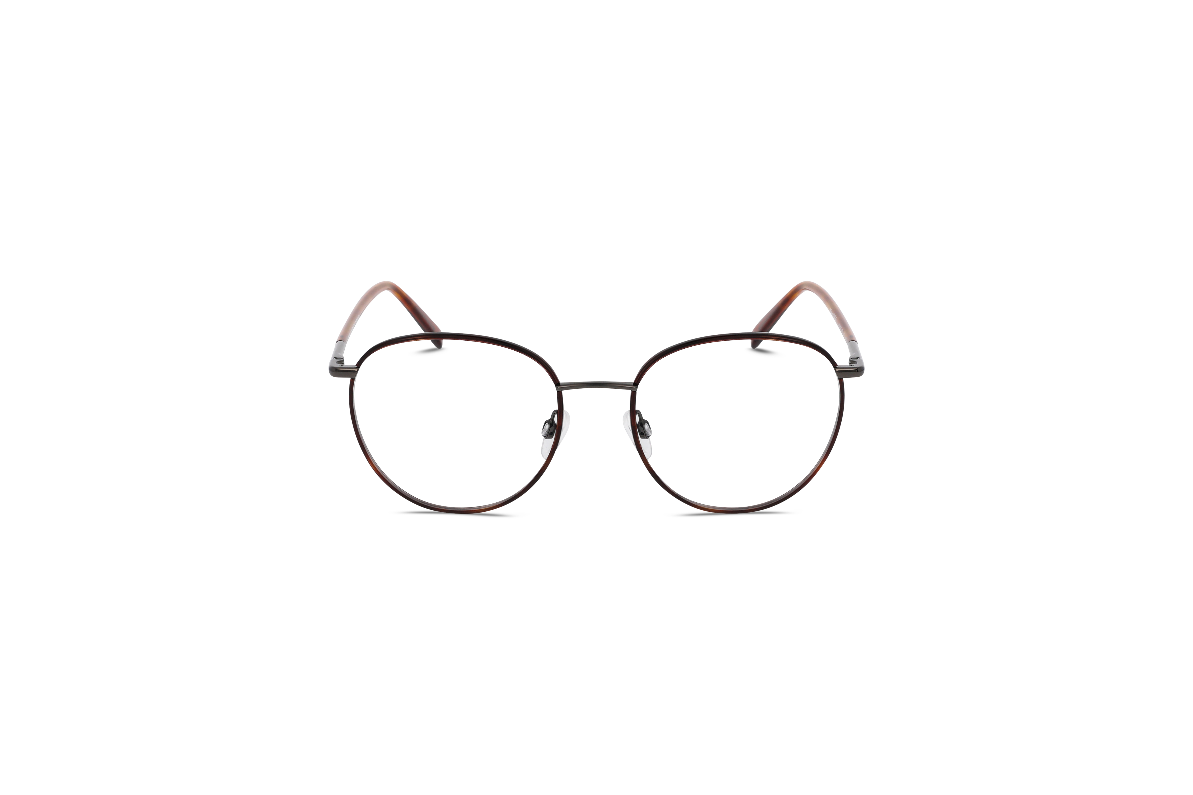 Die Brille Marc O´Polo 501030 in Braun auf weißem Hintergrund in Frontalansicht.