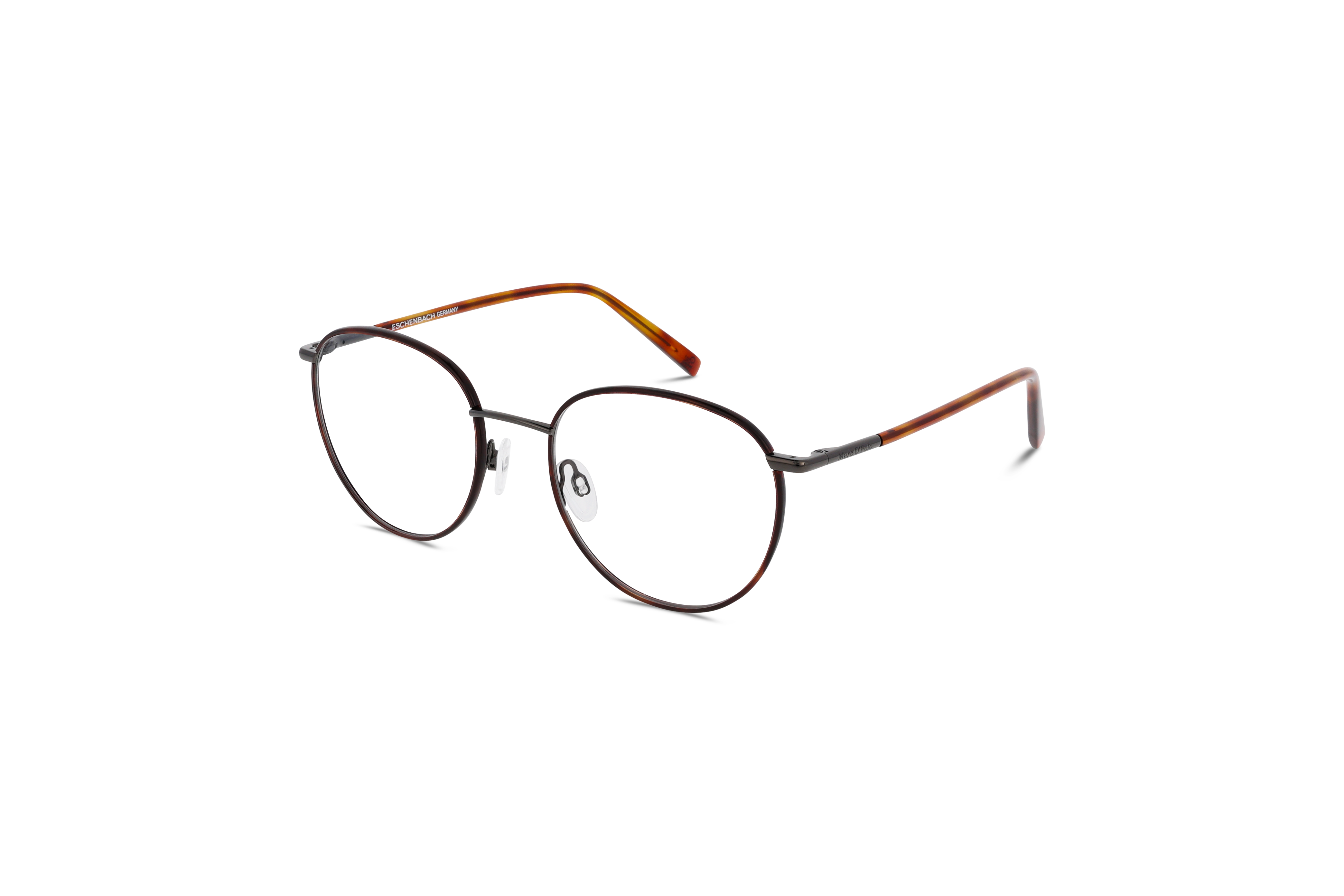 45° Ansicht der Brille Marc O´Polo 501030 in Braun auf weißem Hintergrund.