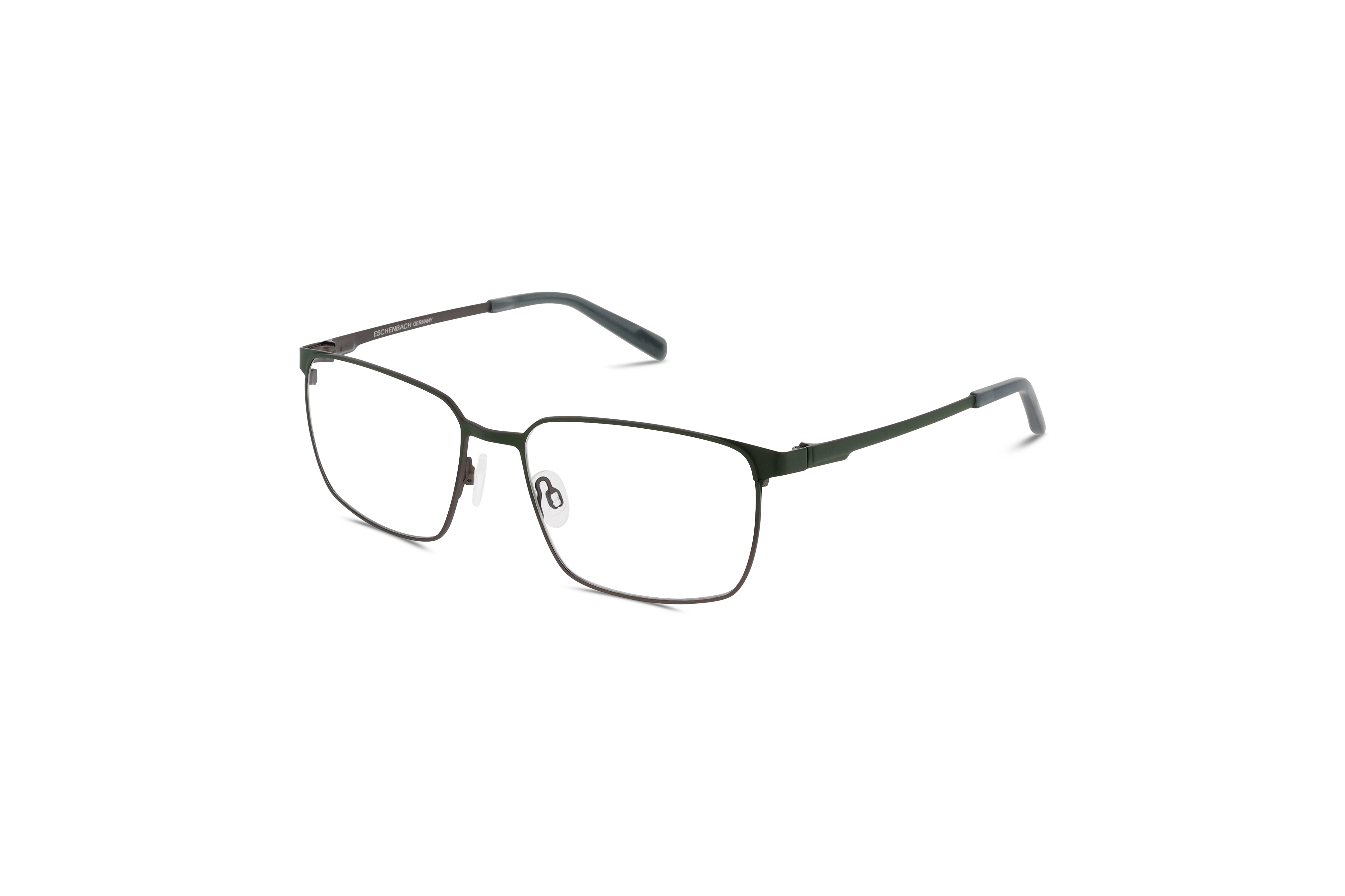 45° Ansicht der Brille Freigeist 862067 in Grün auf weißem Hintergrund.