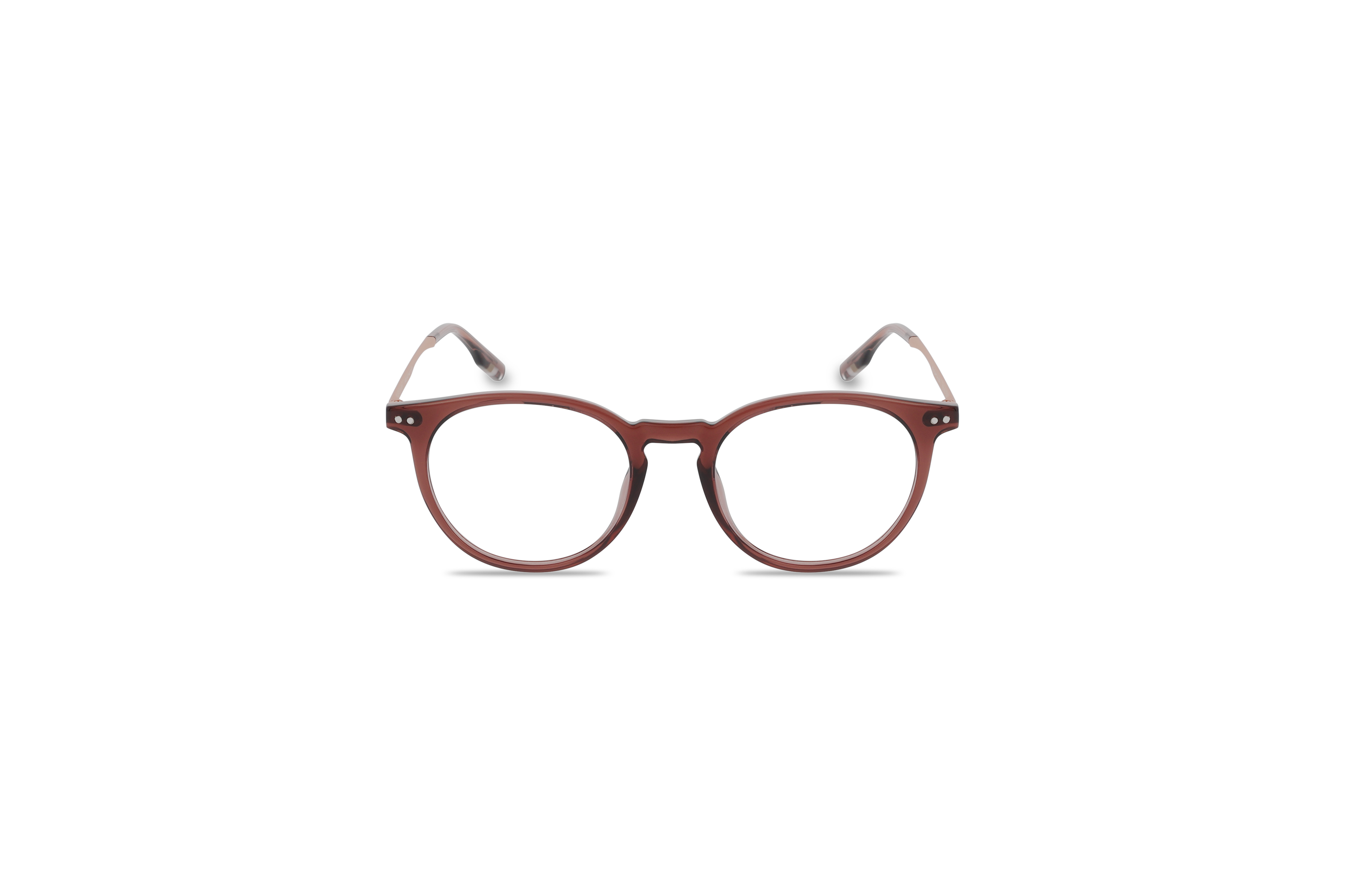 Die Brille Tom Tailor 671009 in Rot auf weißem Hintergrund in Frontalansicht.