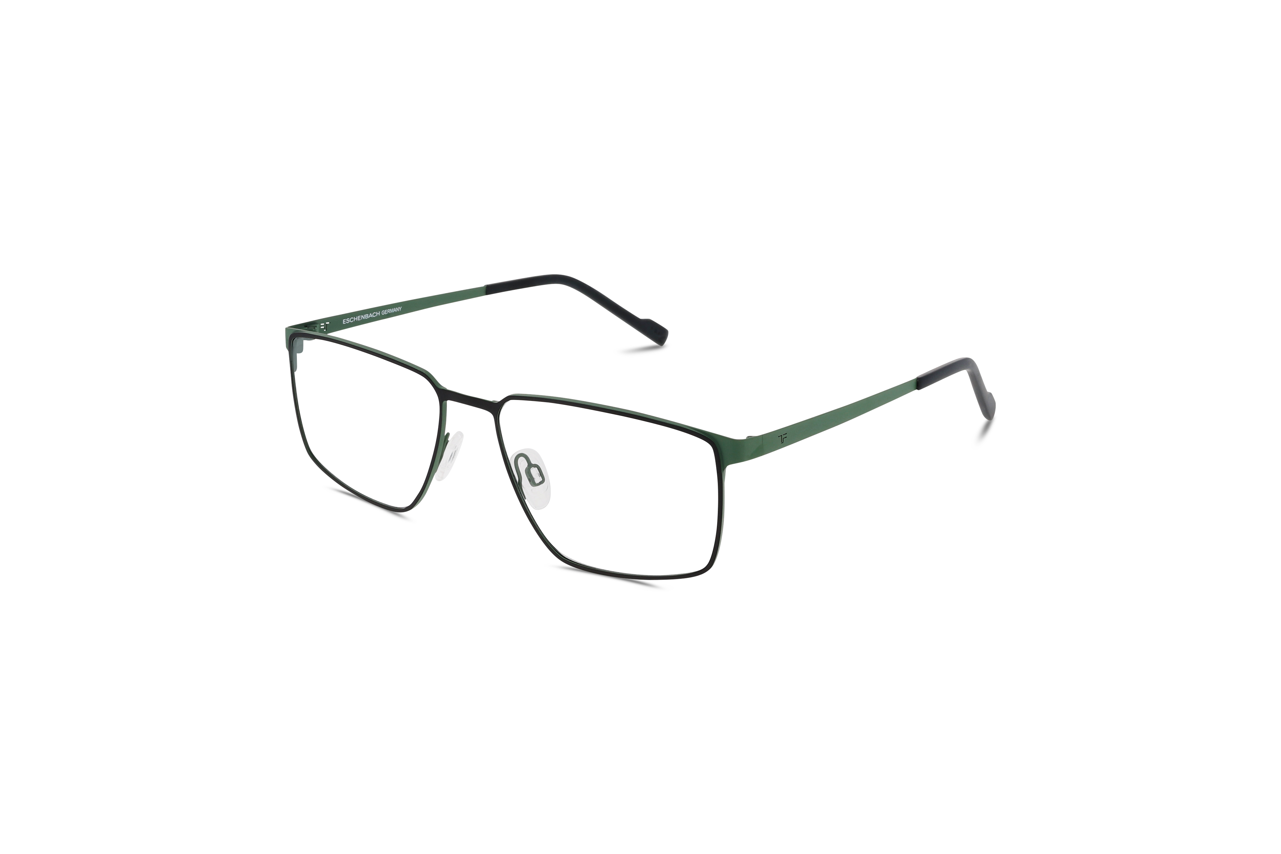 45° Ansicht der Brille Titanflex 820997 in Grau auf weißem Hintergrund.