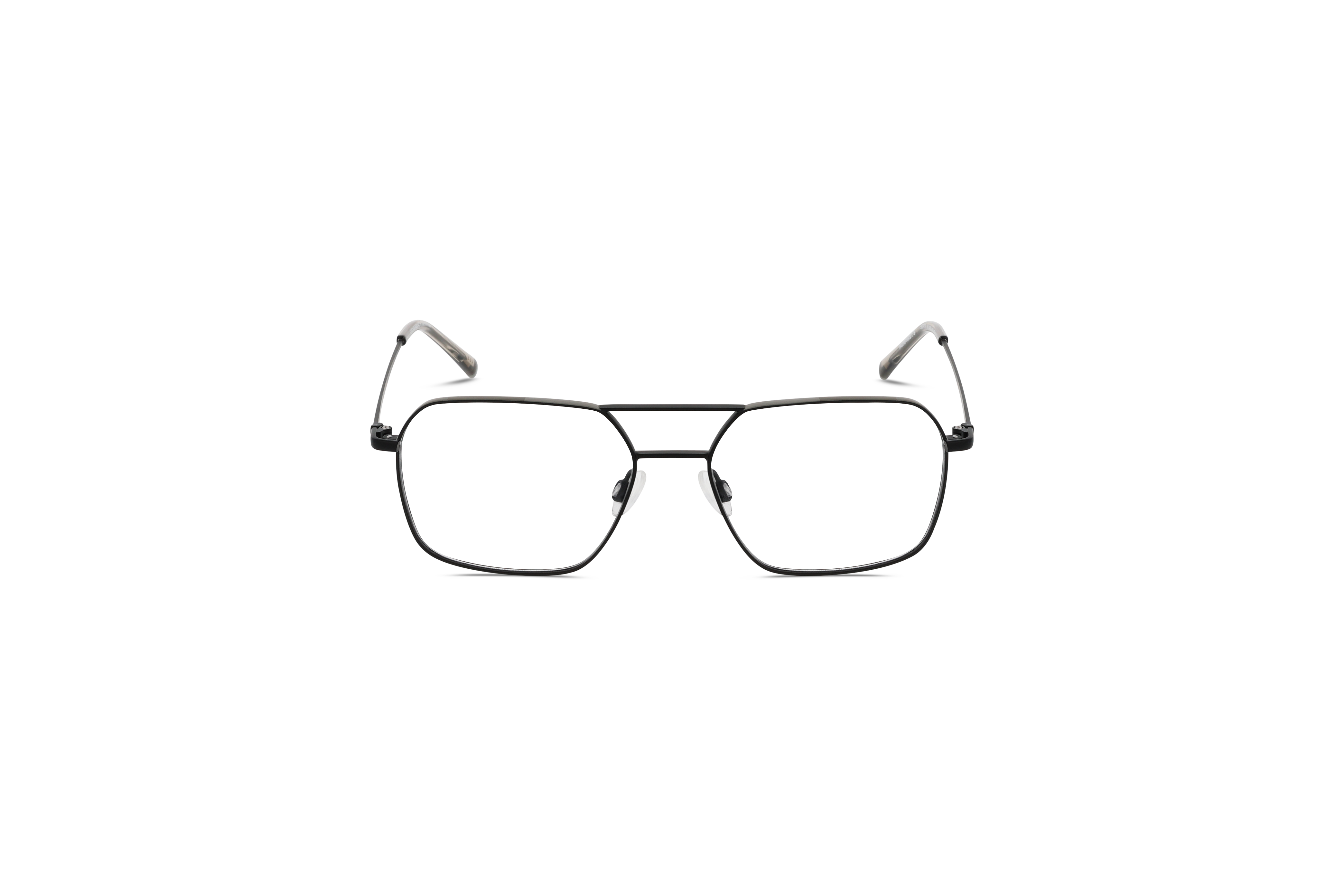 Die Brille Humphrey's 582419 in Schwarz auf weißem Hintergrund in Frontalansicht.