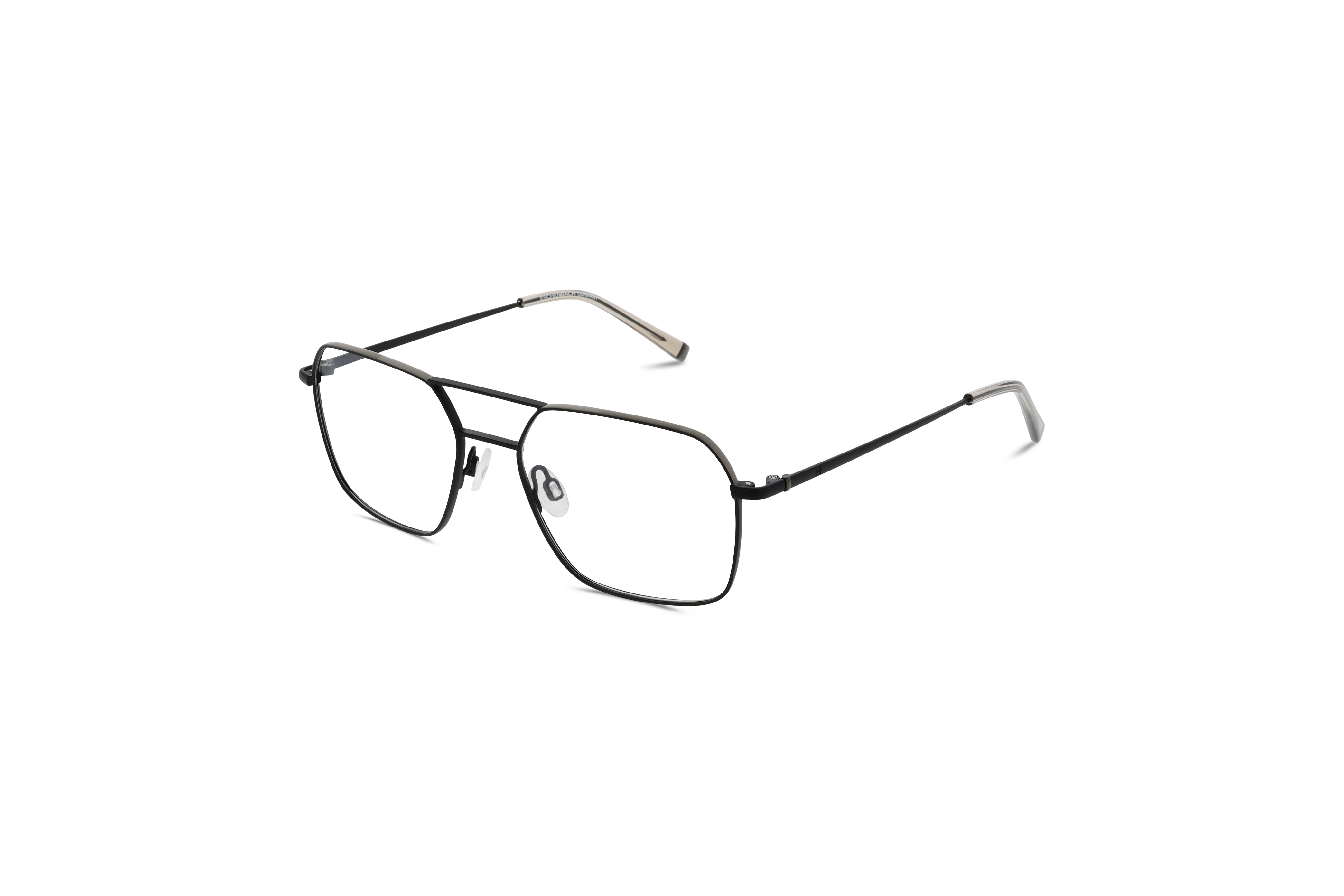 45° Ansicht der Brille Humphrey's 582419 in Schwarz auf weißem Hintergrund.