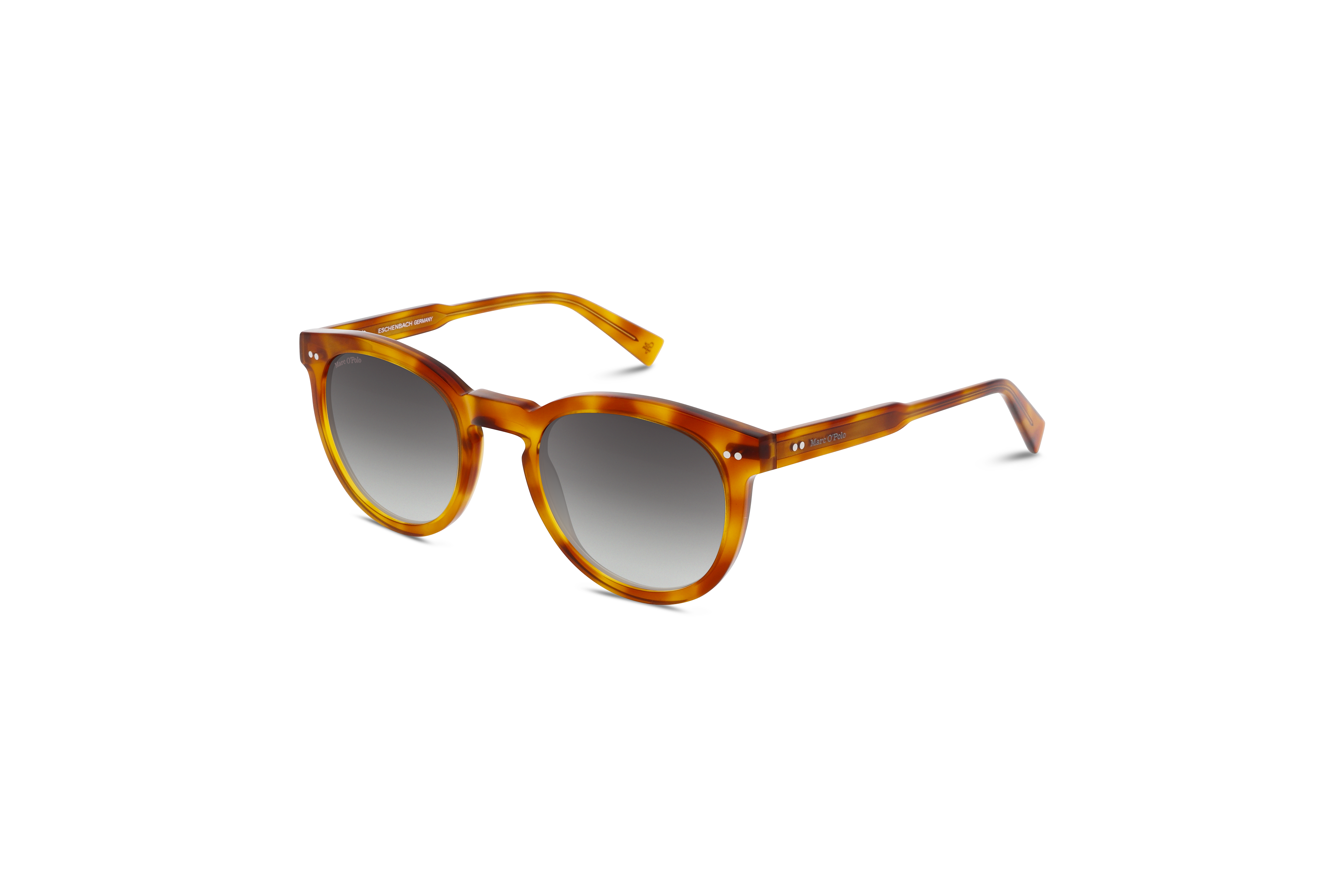45° Ansicht der Sonnenbrille Marc O´Polo 506238 in Havanna auf weißem Hintergrund.