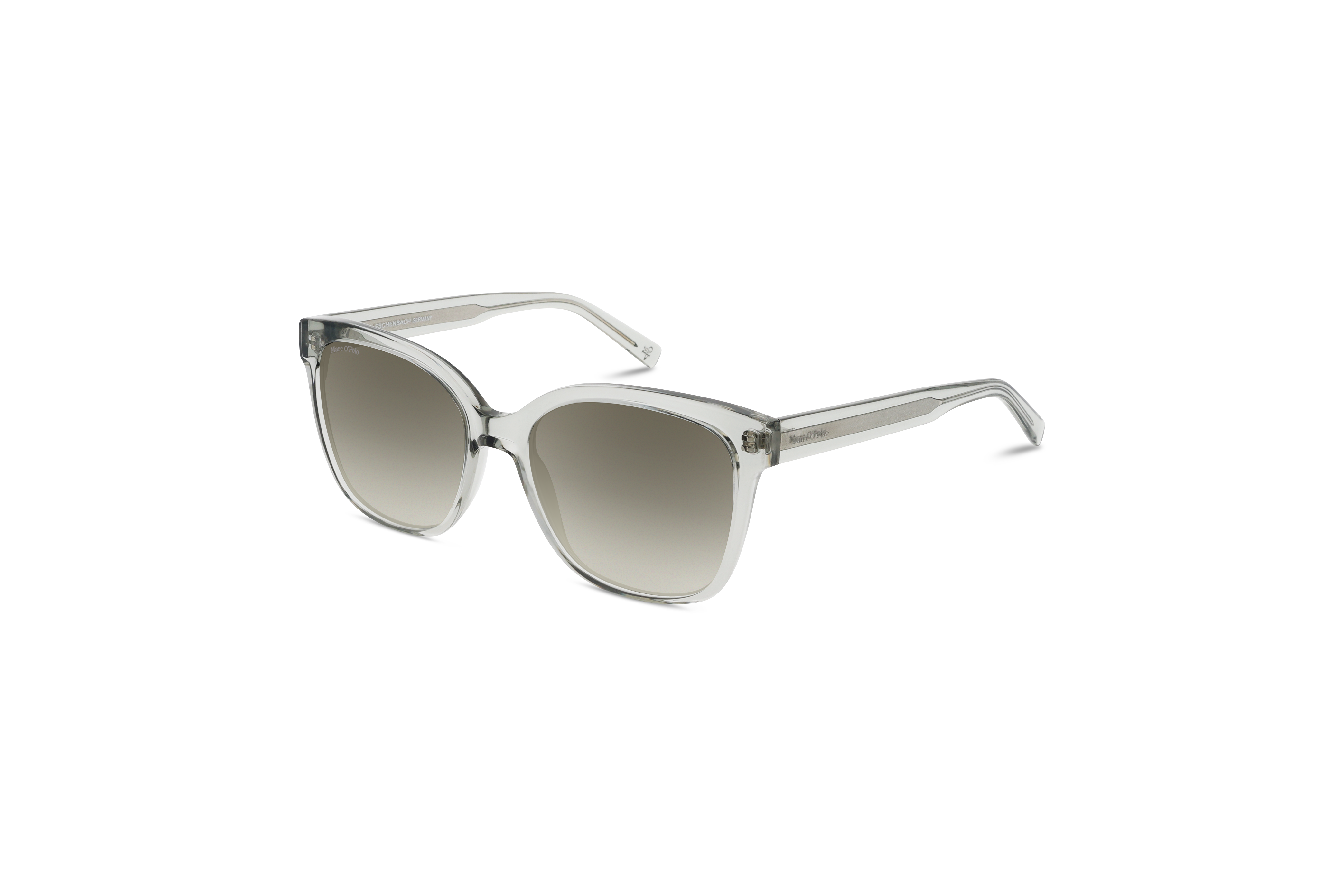 45° Ansicht der Sonnenbrille Marc O´Polo 506235 in Grün auf weißem Hintergrund.