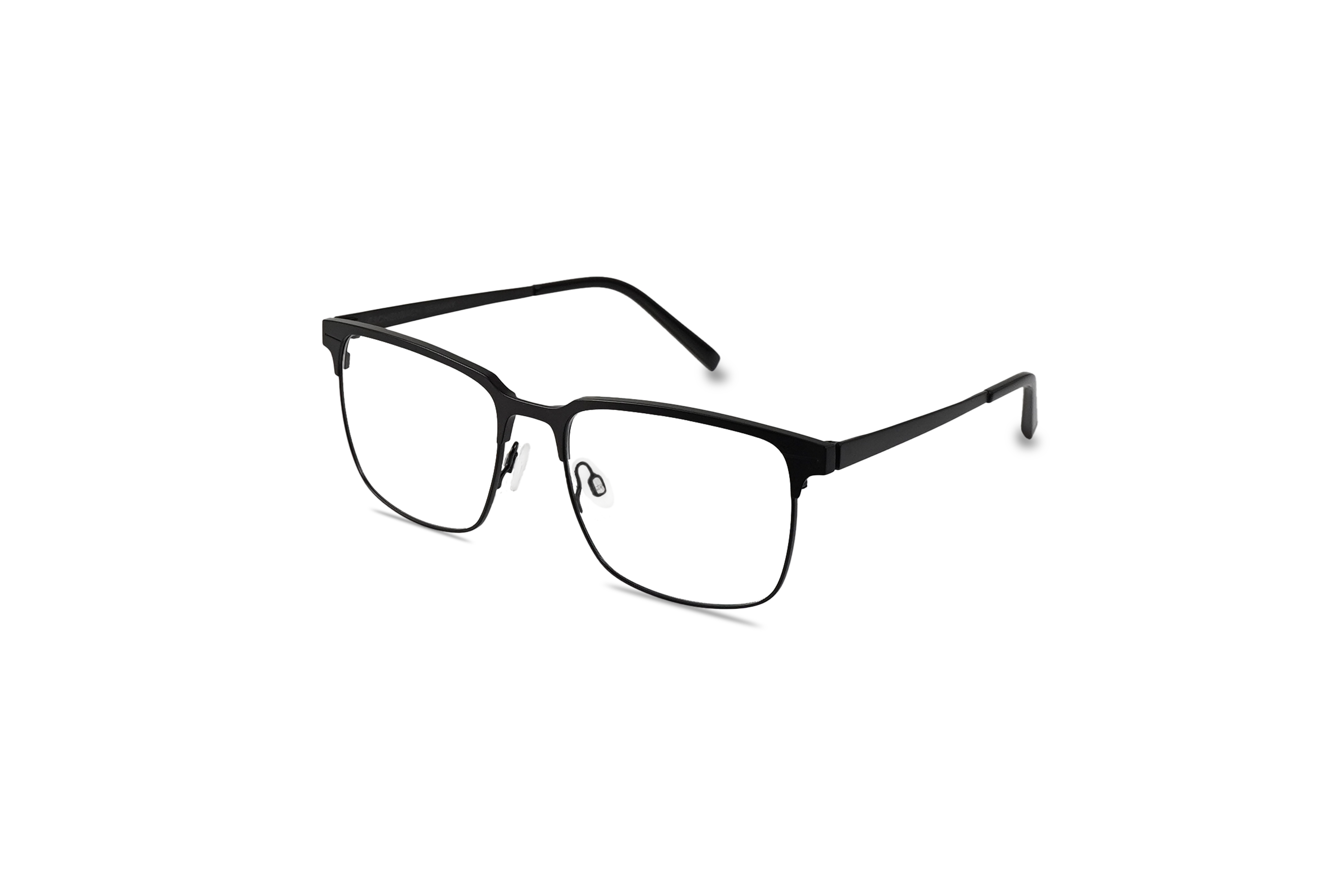 45° Ansicht der Brille Jos. Eschenbach 980014 in Schwarz auf weißem Hintergrund.