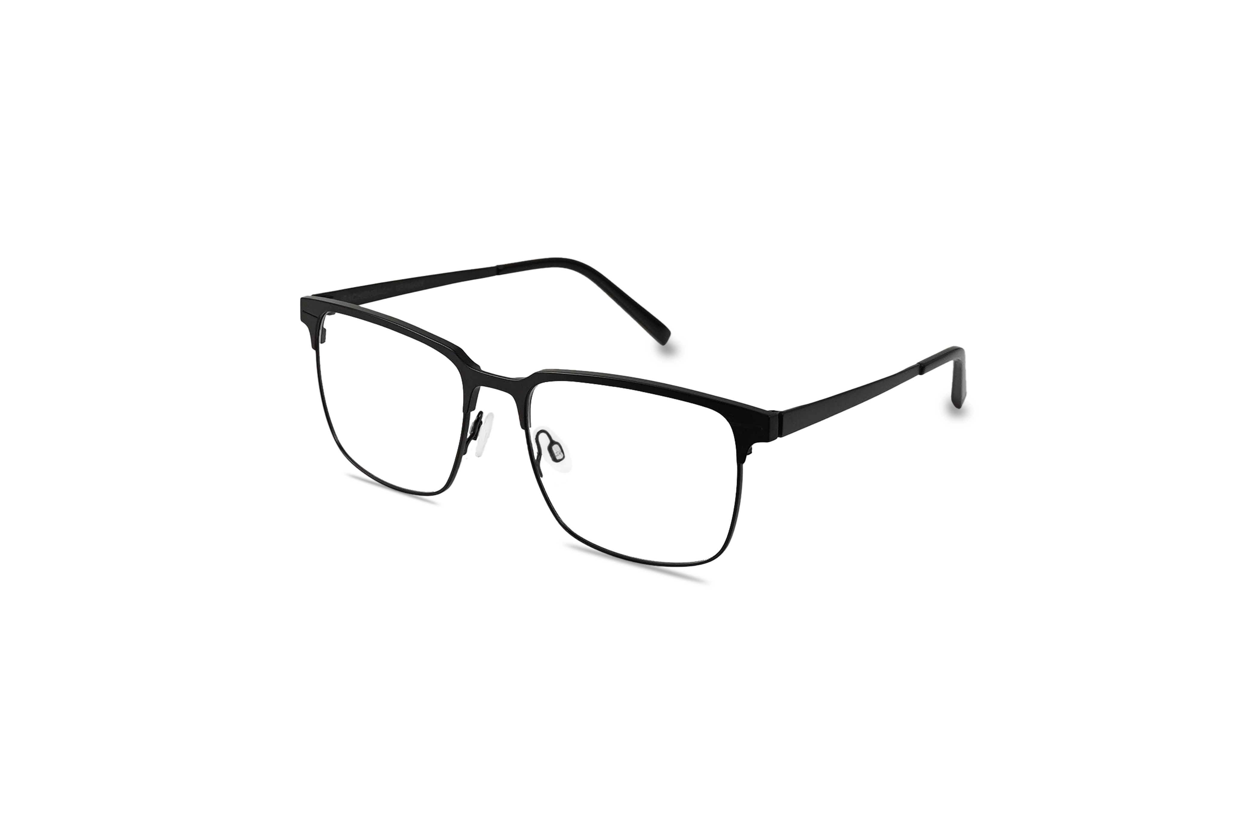 45° Ansicht der Brille Jos. Eschenbach Jos. Eschenbach 980014 in Schwarz auf weißem Hintergrund.